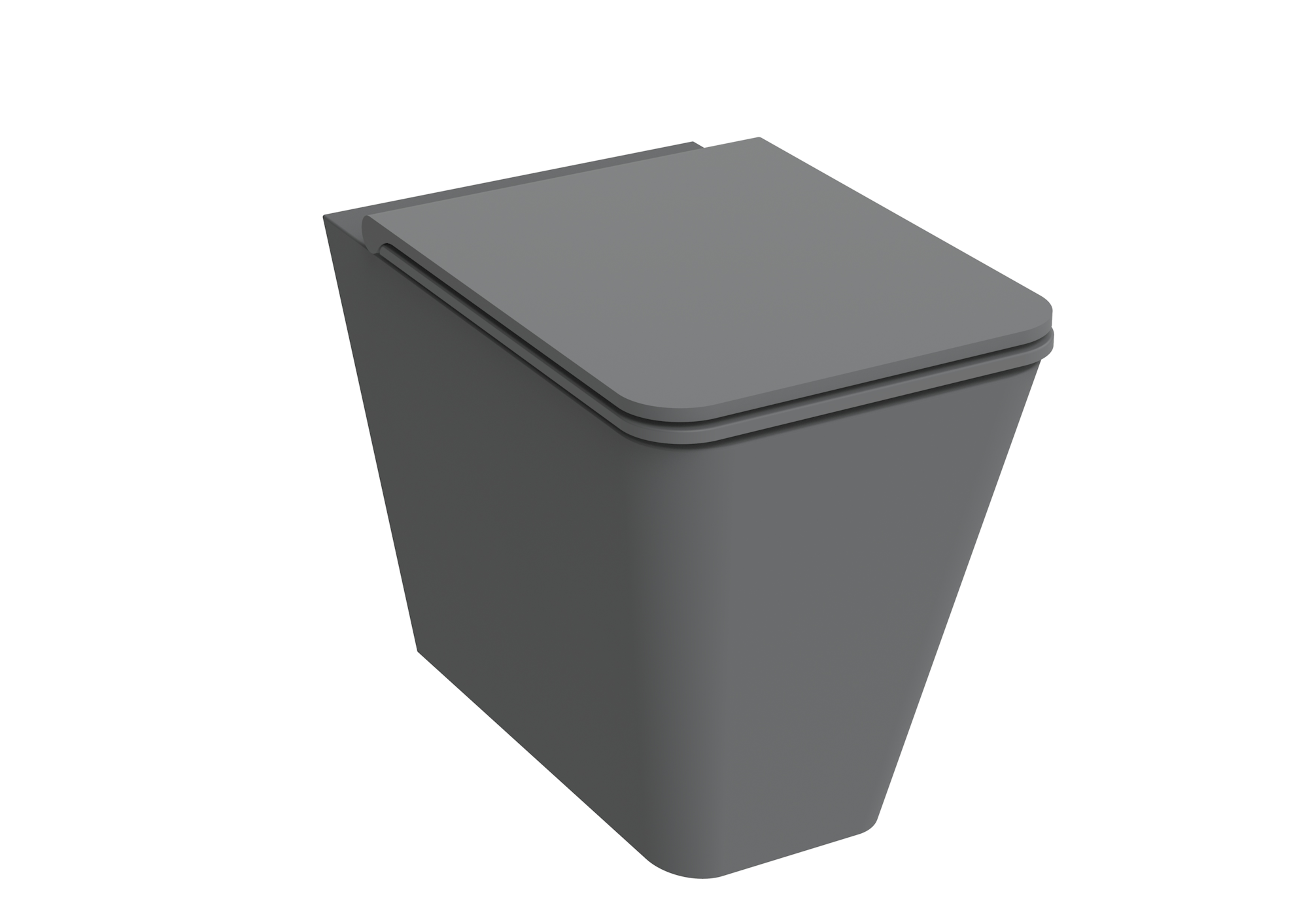 ICON square back to wall WC pan - rimless - Graphite