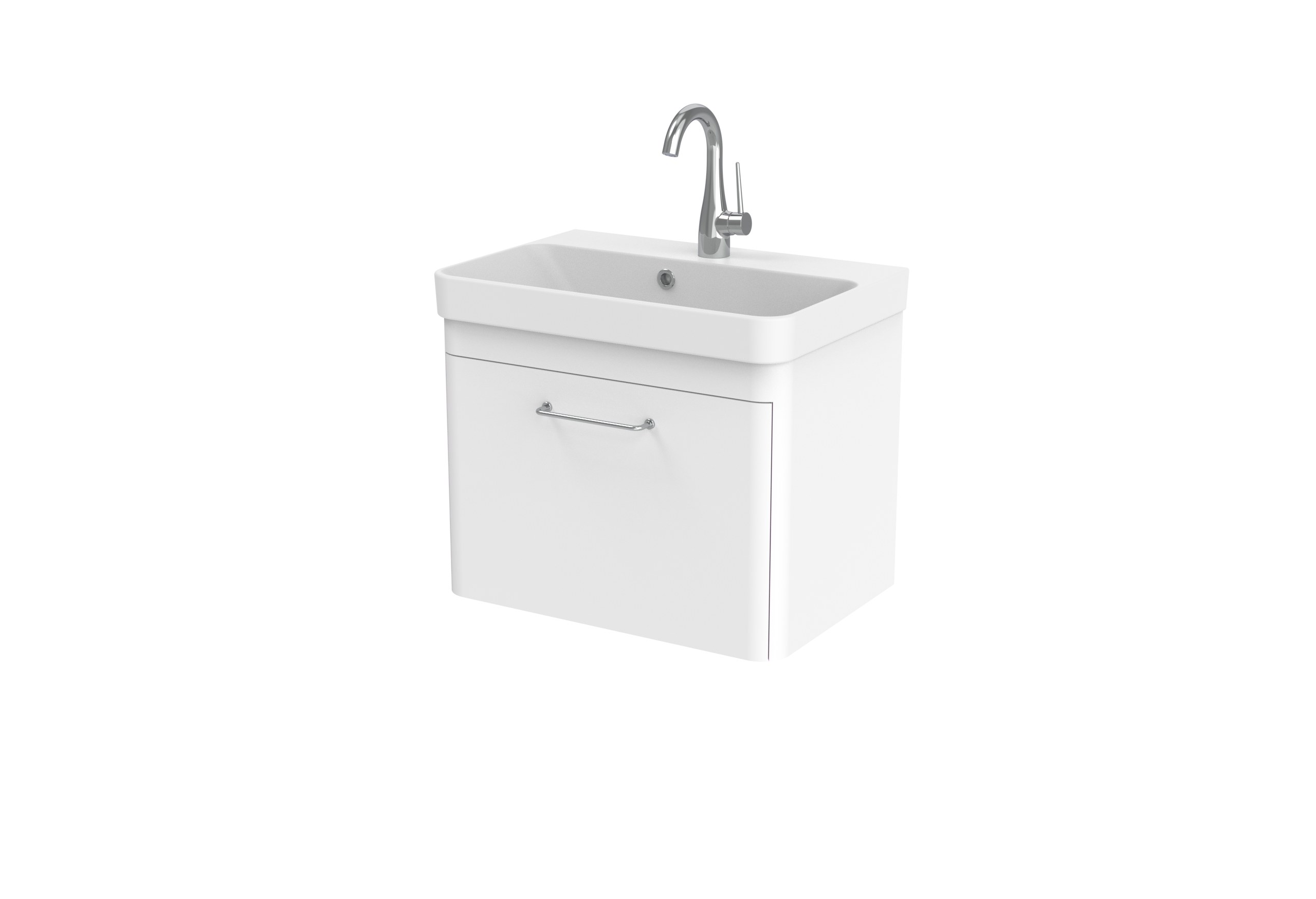 HYDE 55cm 1 drawer wall mounted unit - Matte White