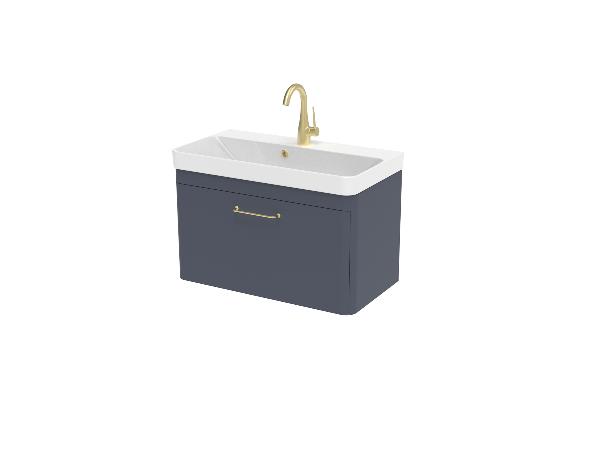 Saneux Hyde 50cm 1 Drawer Wall Mounted Unit - Matte Anthracite HY050W1.MA.2