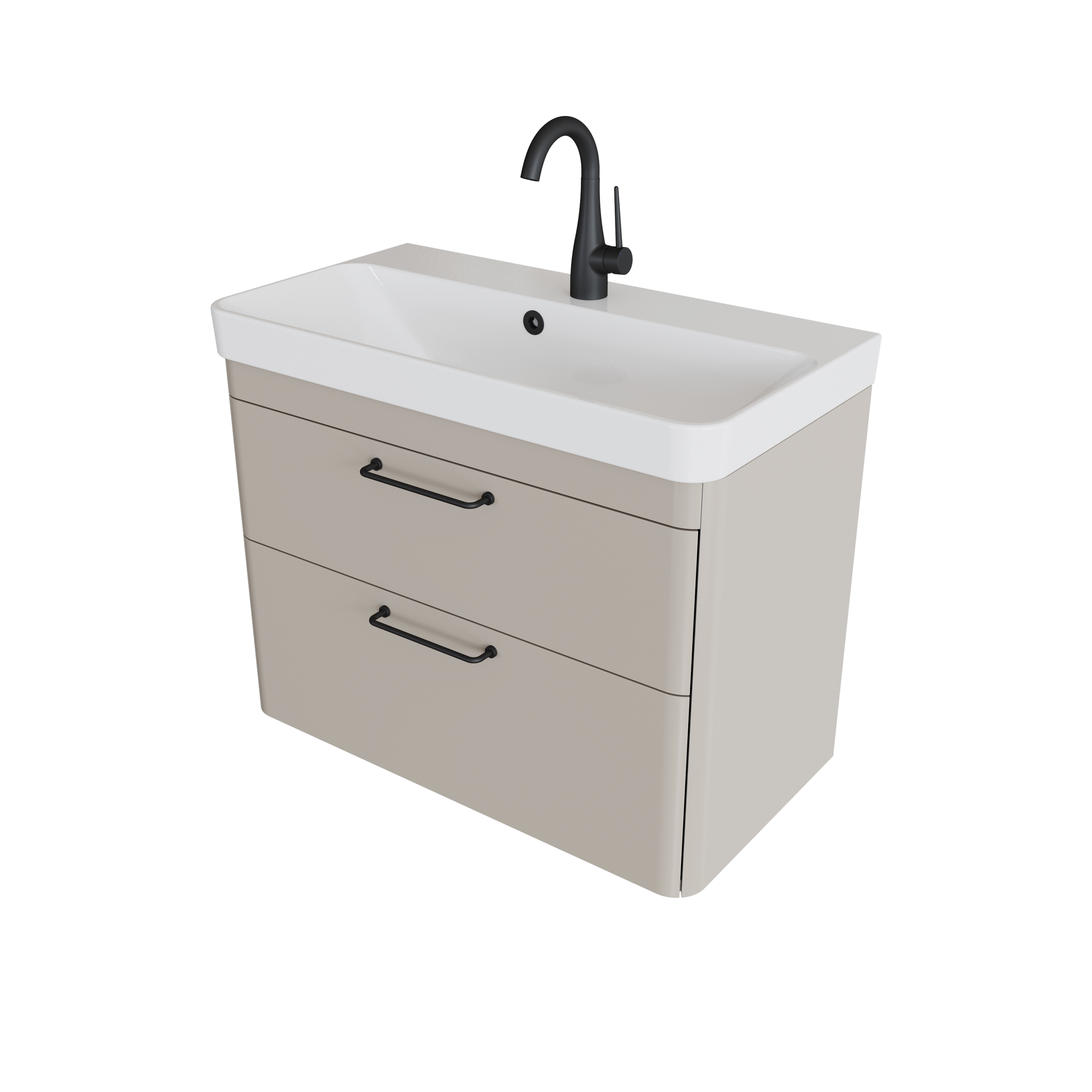 HYDE 70cm Short Projection 2 Drawer Wall Mounted Unit - Matte Trench