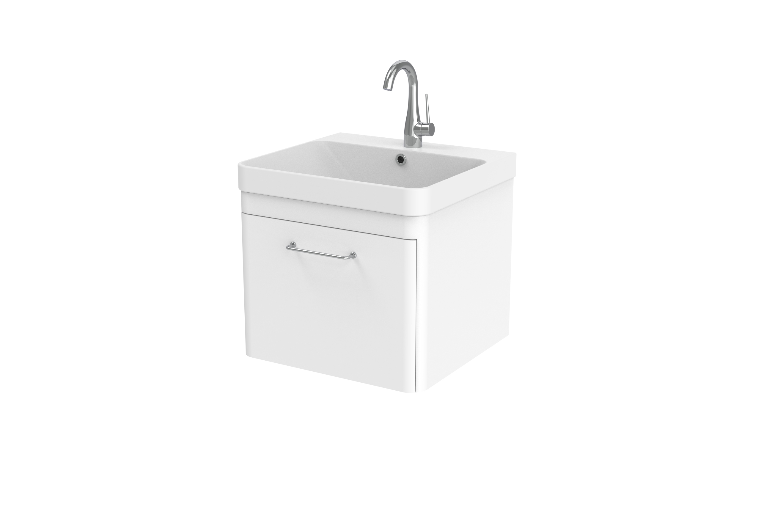 HYDE 50cm 1 drawer wall mounted unit - Matte White