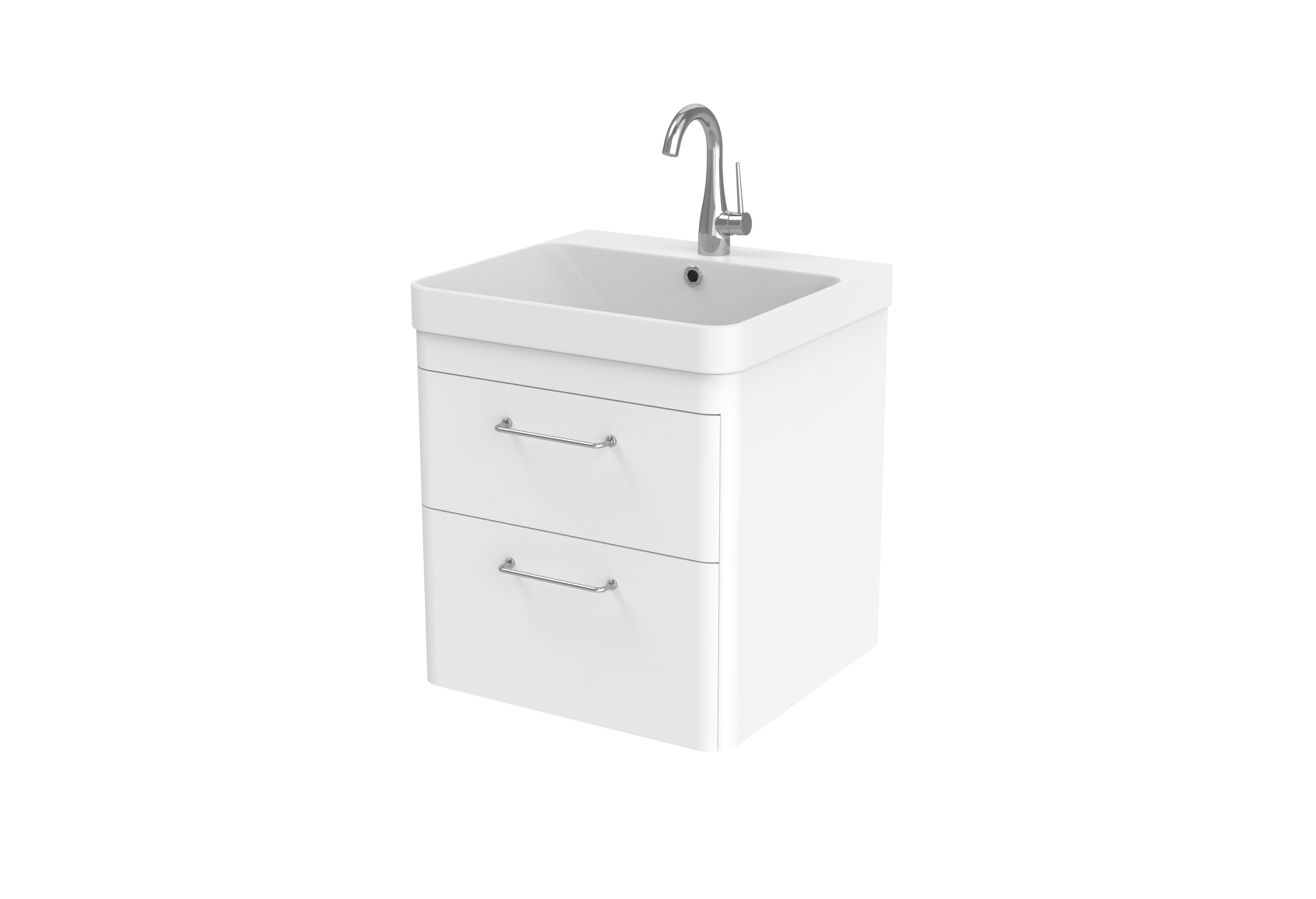 HYDE 50cm 2 drawer wall mounted unit - Matte White