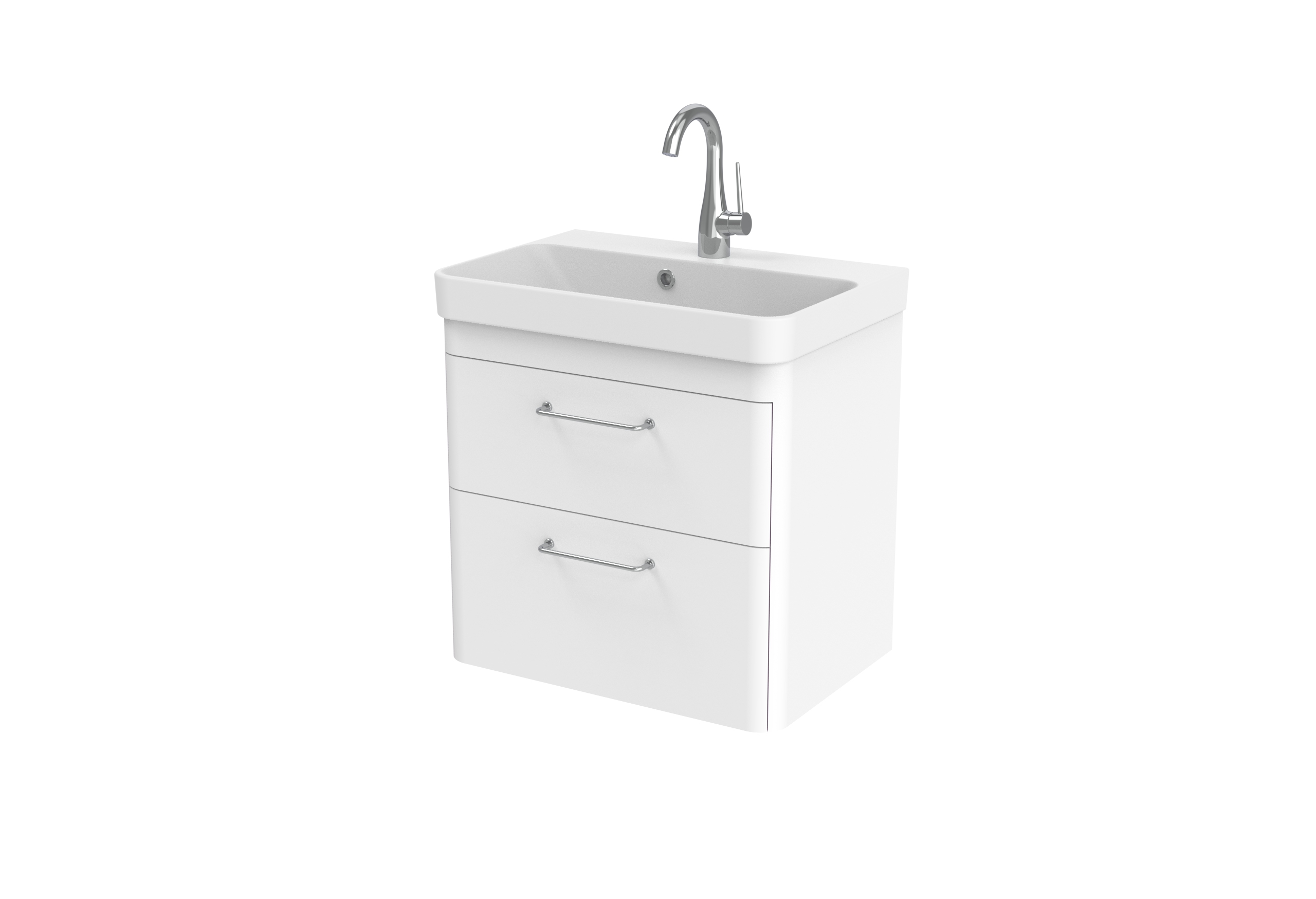 HYDE 55cm 2 drawer wall mounted unit - Matte White