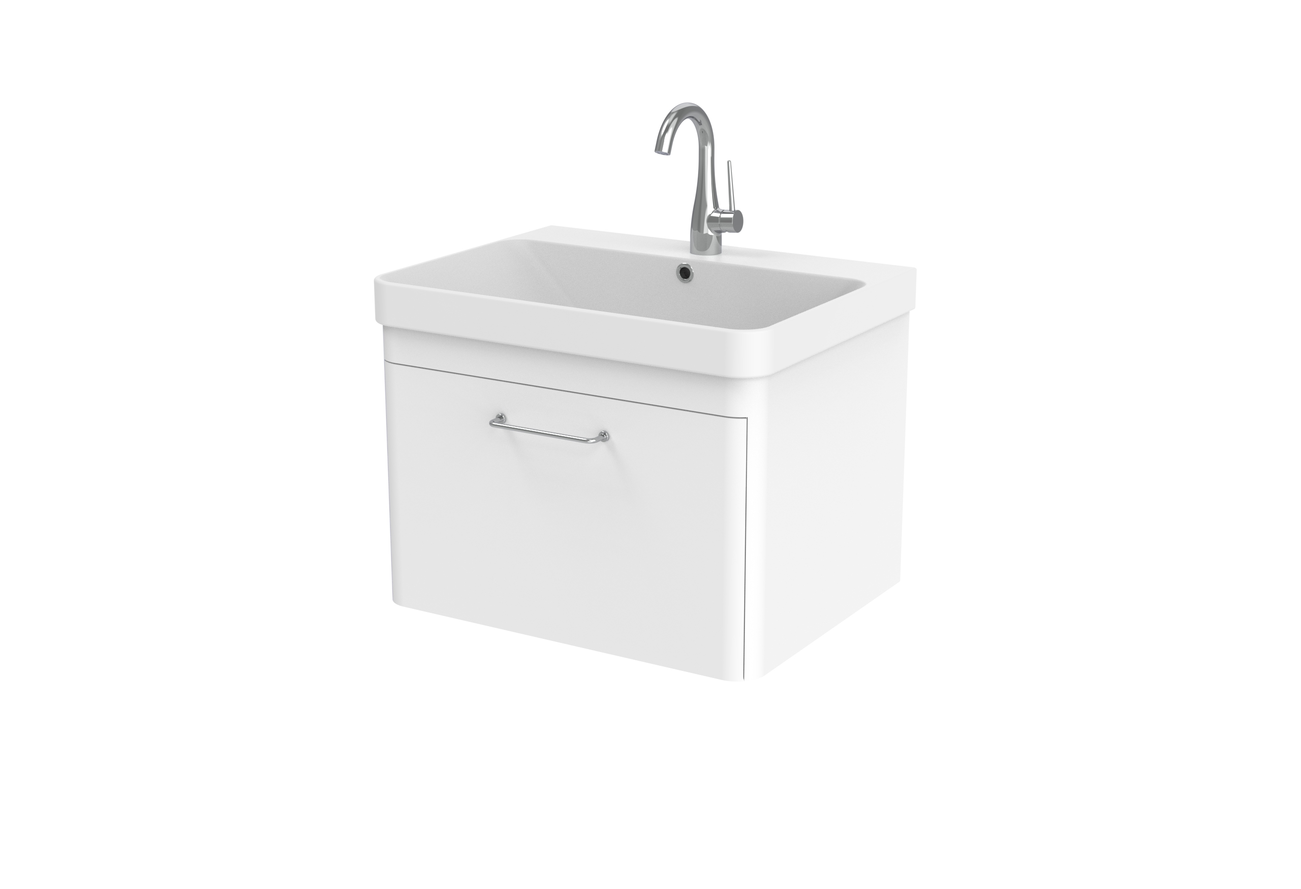 HYDE 60cm 1 drawer wall mounted unit - Matte White