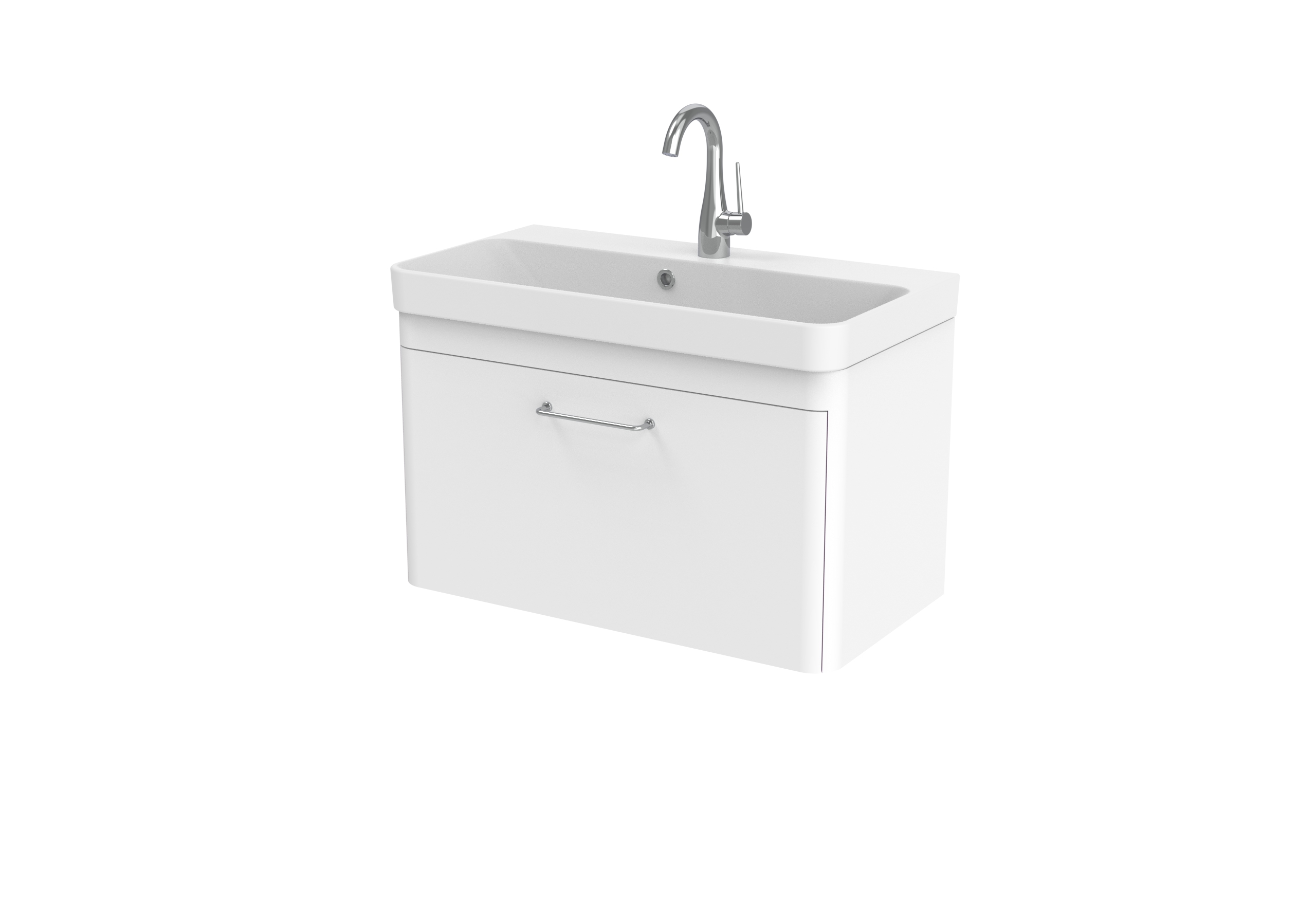 HYDE 70cm 1 drawer wall mounted unit - Matte White