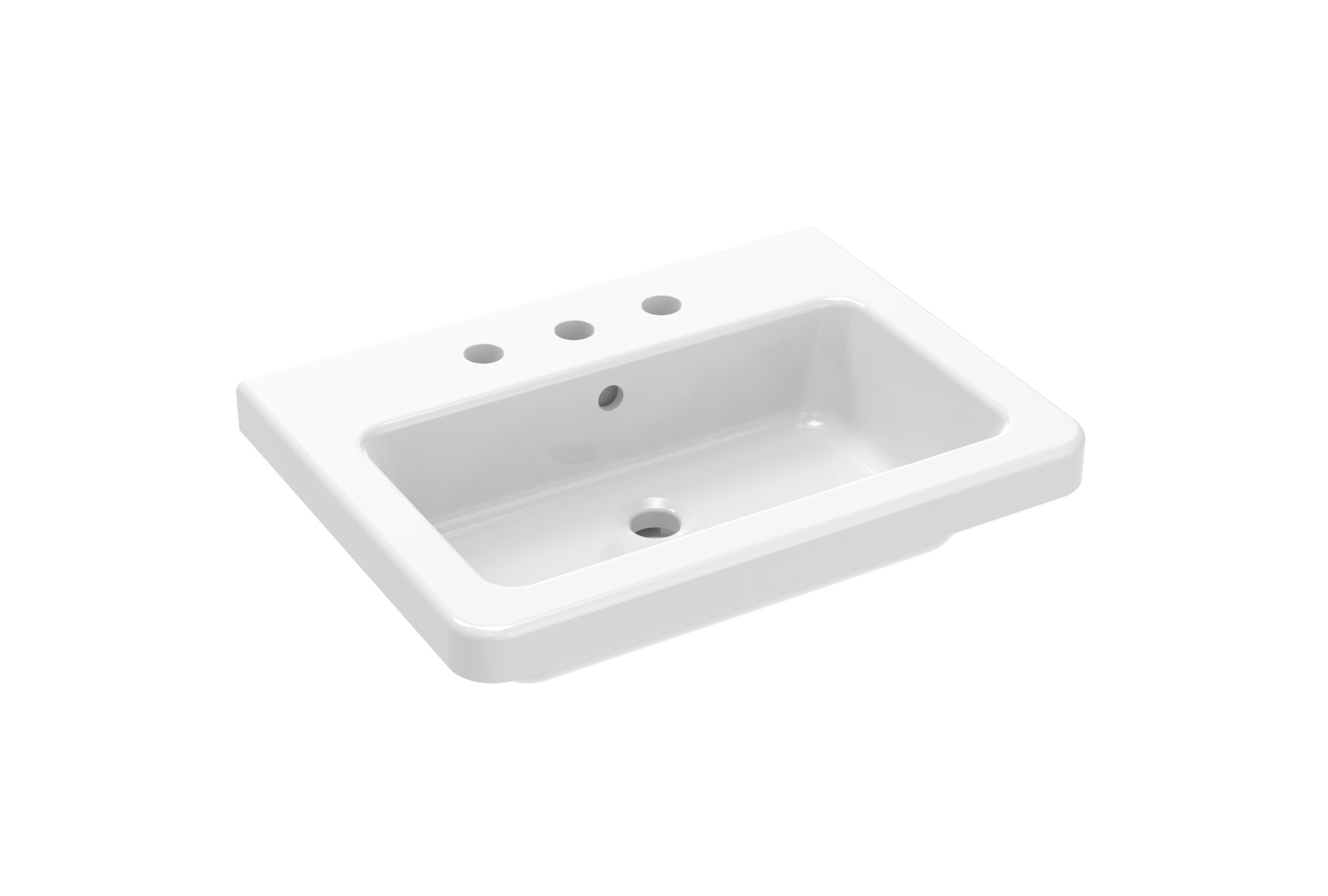 INDIGO 60x45cm washbasin 3TH - European / Alpine White