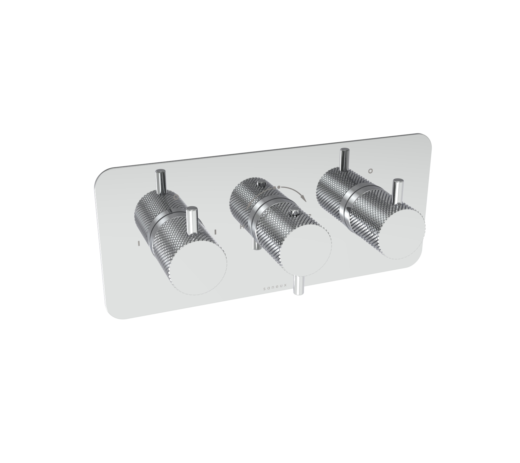 COS 2 way thermostatic low pressure shower valve kit in landscape with knurled handles - Chrome