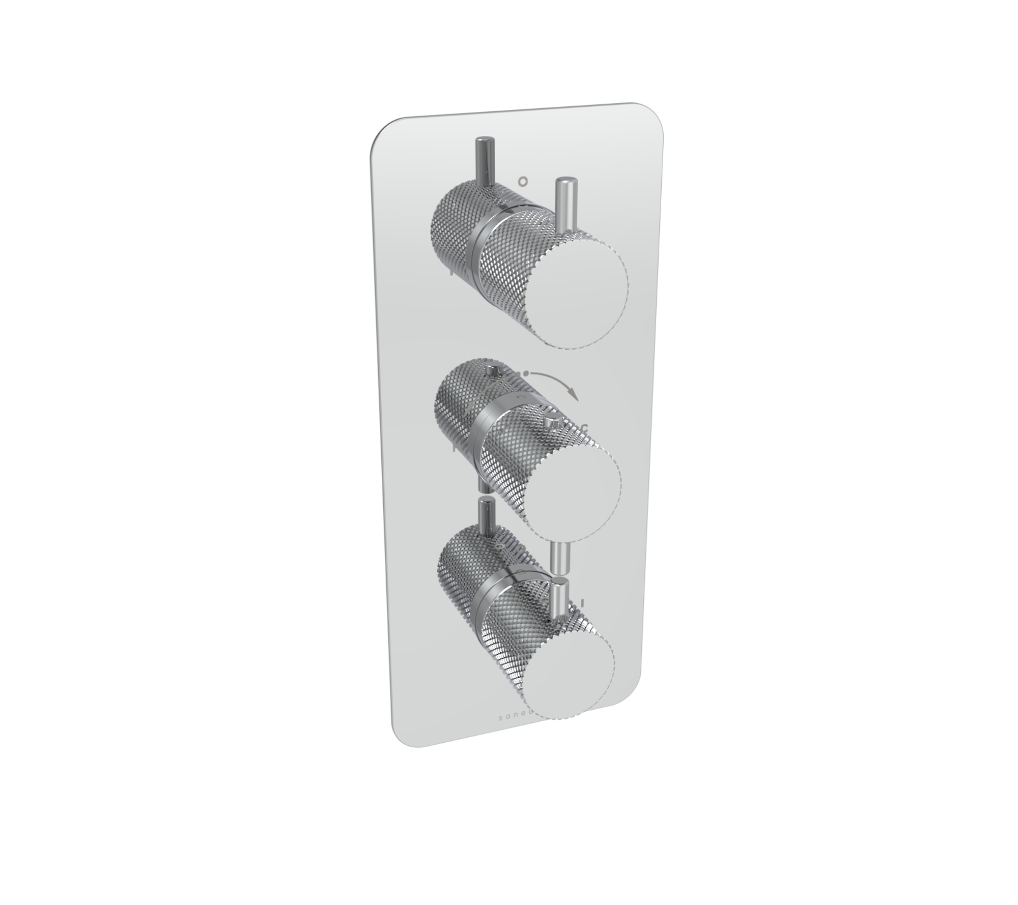 COS 2 way thermostatic low pressure shower valve kit with knurled handles - Chrome