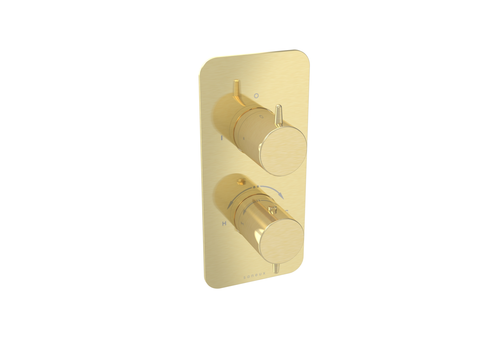 EDEN 2 way thermostatic shower valve kit in portrait - Brushed Brass