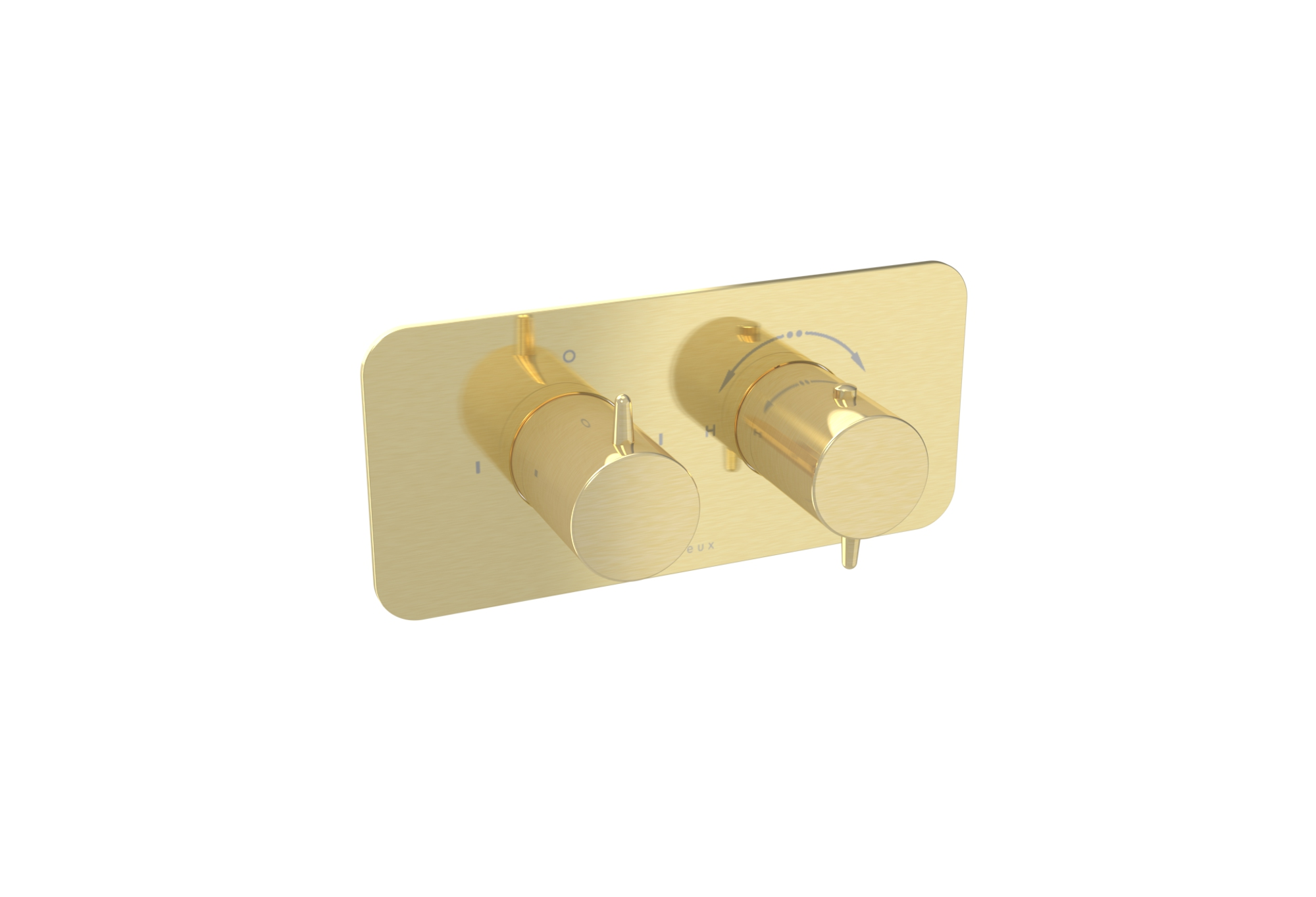 EDEN 2 way thermostatic shower valve kit in landscape - Brushed Brass