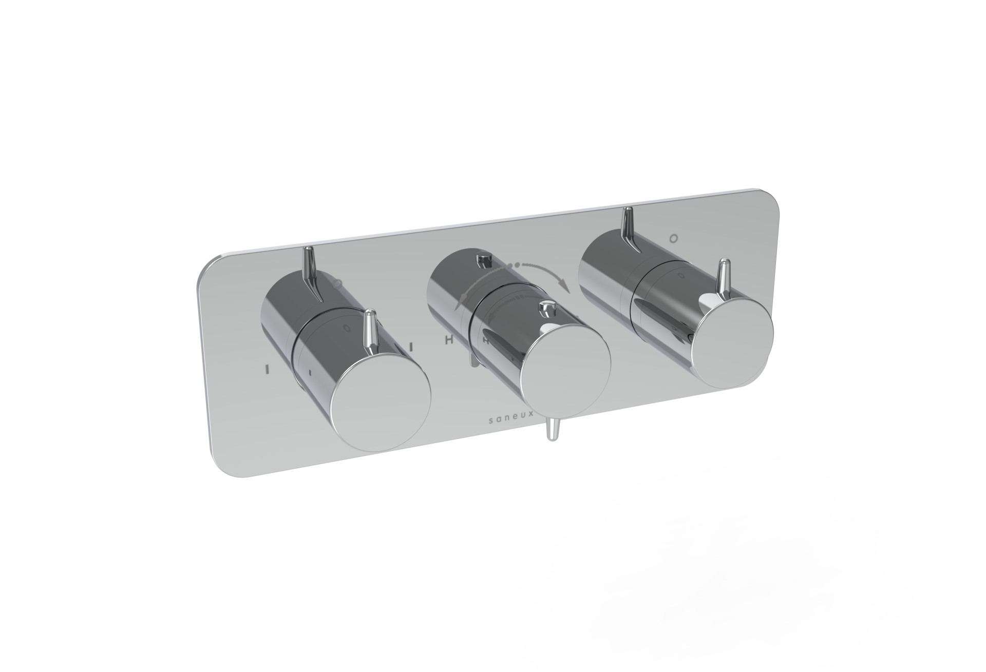 EDEN 3 way thermostatic shower valve kit in landscape - Chrome