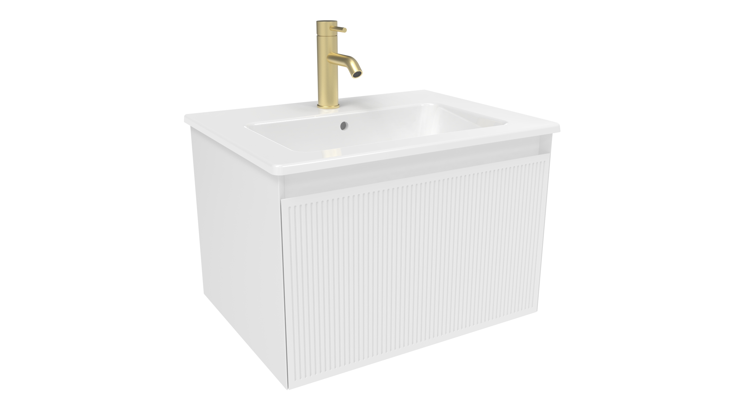 MONUMENT 60cm 1 drawer wall mounted unit - Matte White