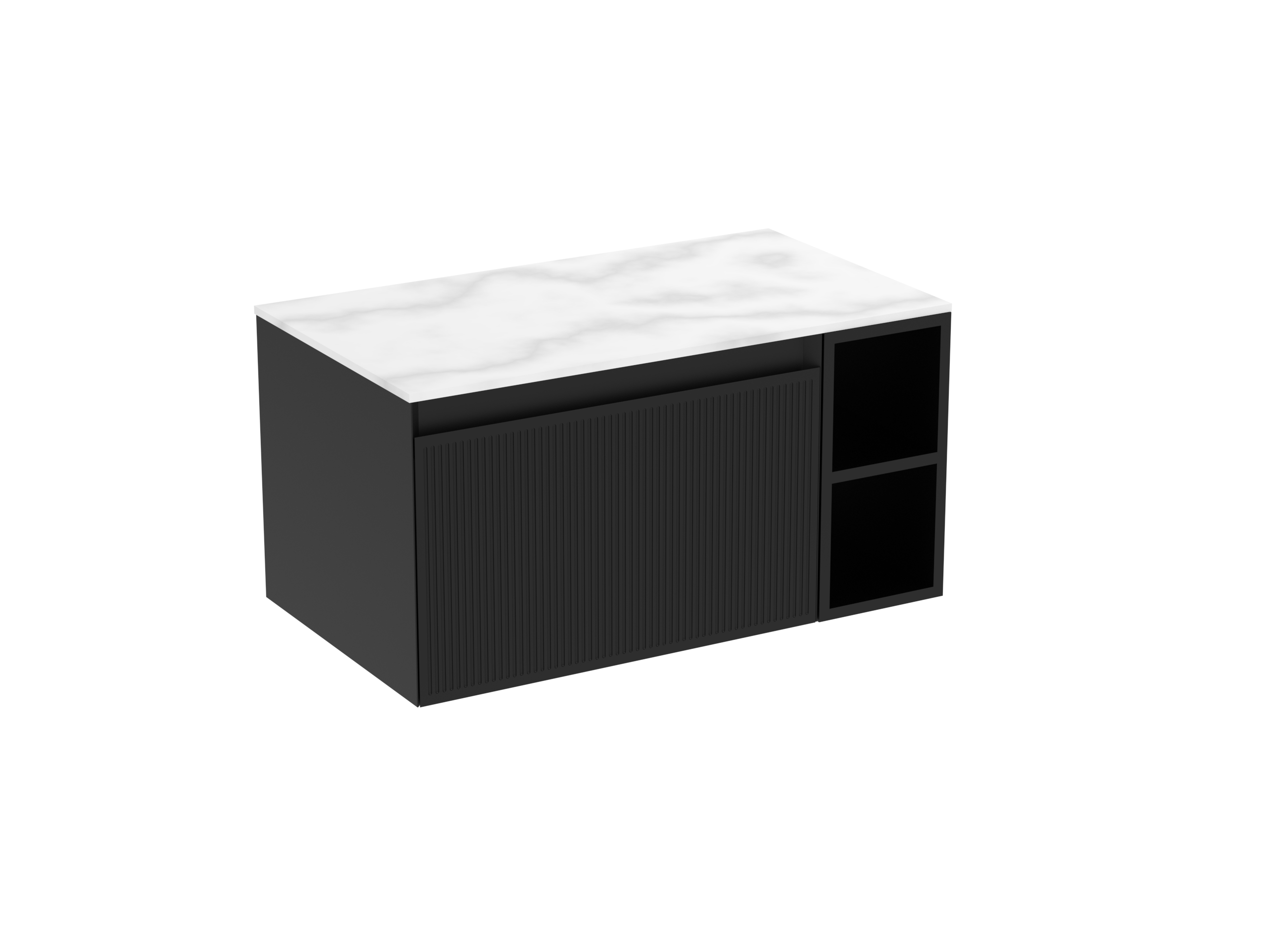 MONUMENT 80cm Kit  - 60cm 1 Drawer wall mounted unit & 20cm Spacers - Matte Black