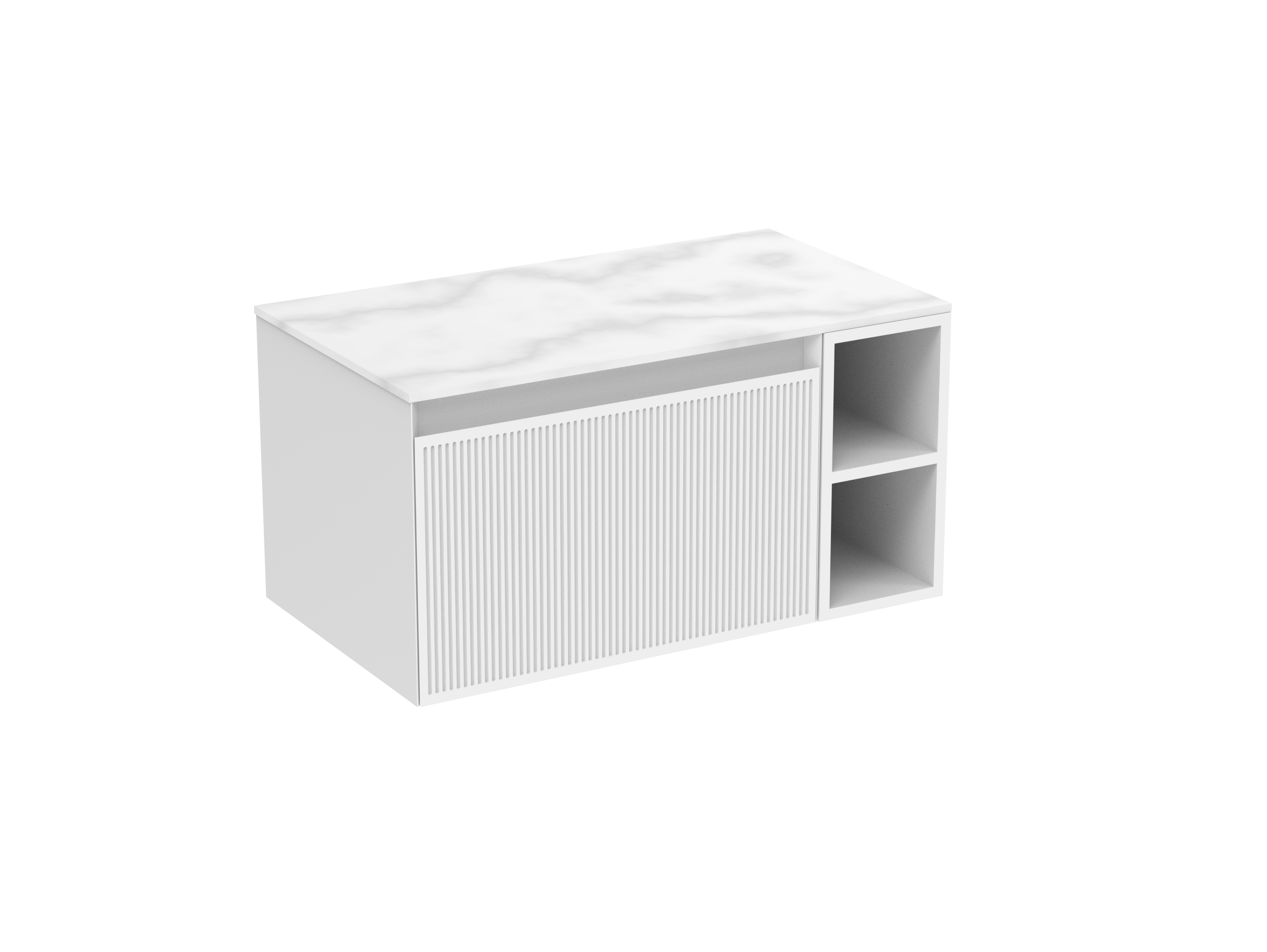 MONUMENT 80cm Kit  - 60cm 1 Drawer wall mounted unit & 20cm Spacers - Matte White