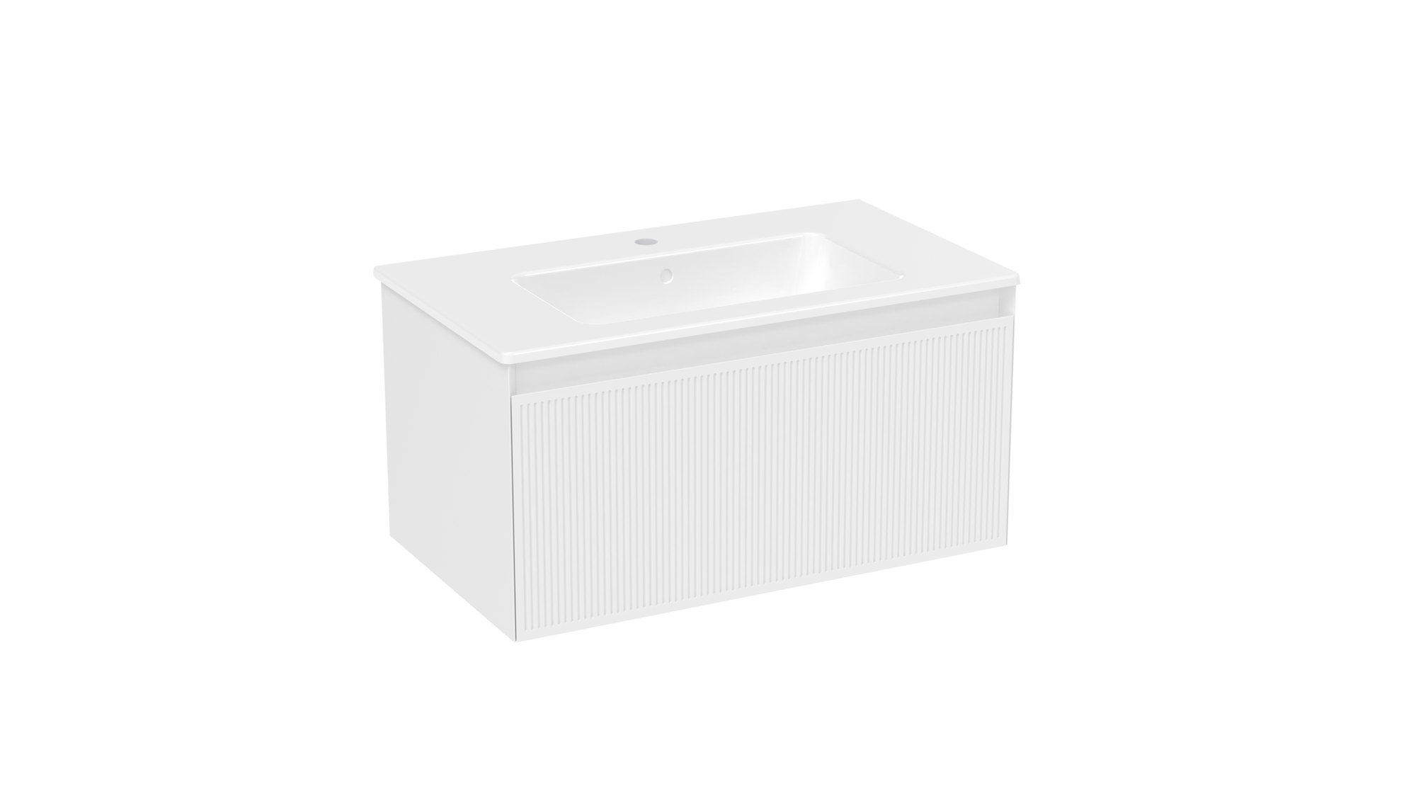 MONUMENT 80cm 1 drawer wall mounted unit - Matte White