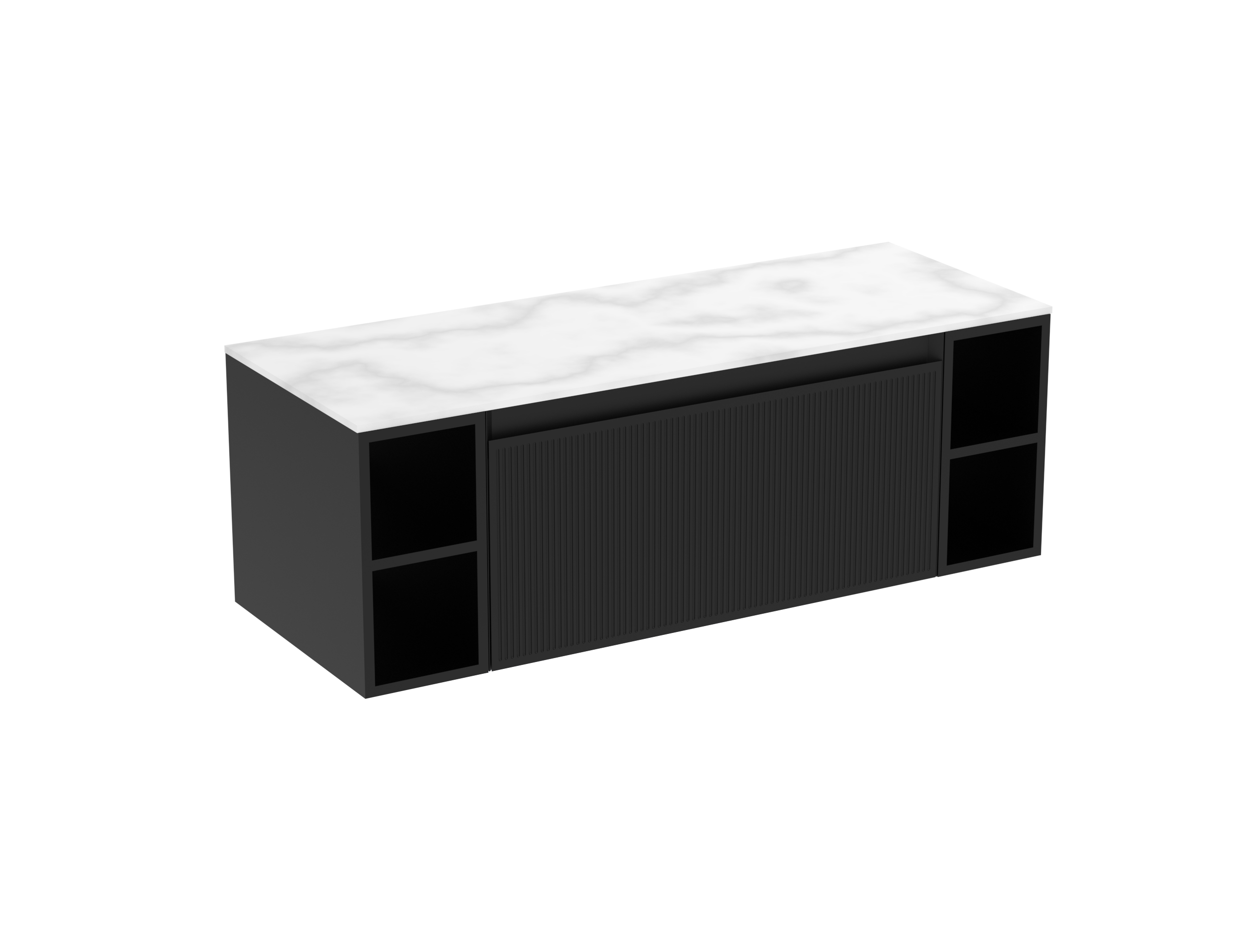MONUMENT 120cm Kit  - 80cm 1 Drawer wall mounted unit & 2 x 20cm Spacers - Matte Black