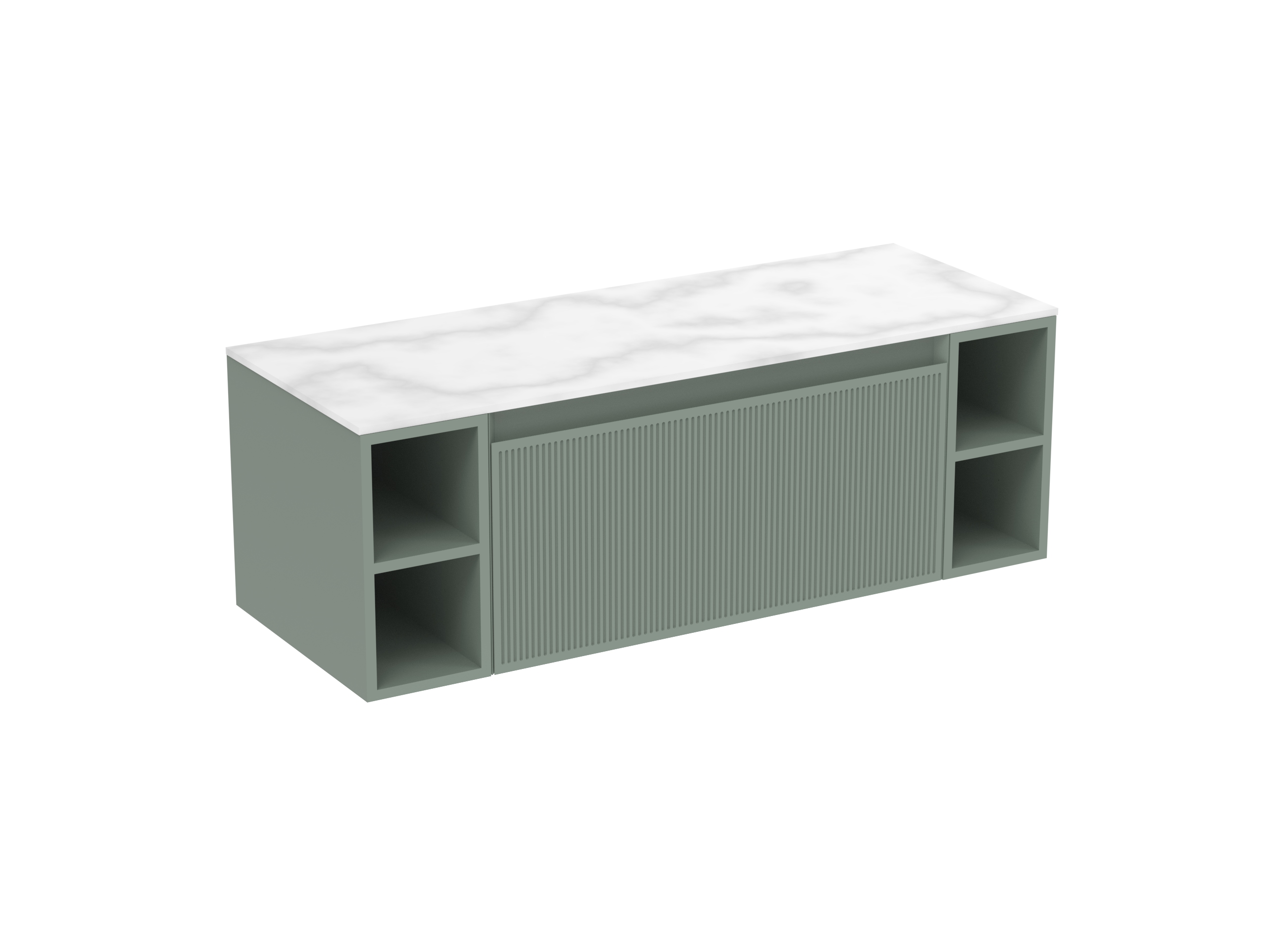 MONUMENT 120cm Kit  - 80cm 1 Drawer wall mounted unit & 2 x 20cm Spacers - Matte Sage