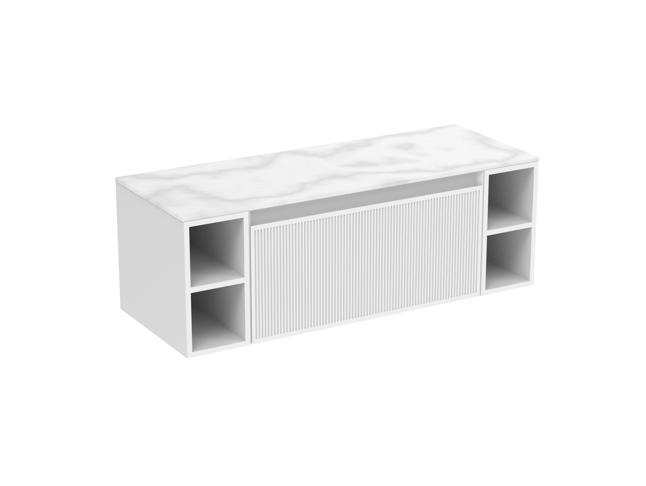 MONUMENT 120cm Kit  - 80cm 1 Drawer wall mounted unit & 2 x 20cm Spacers - Matte White