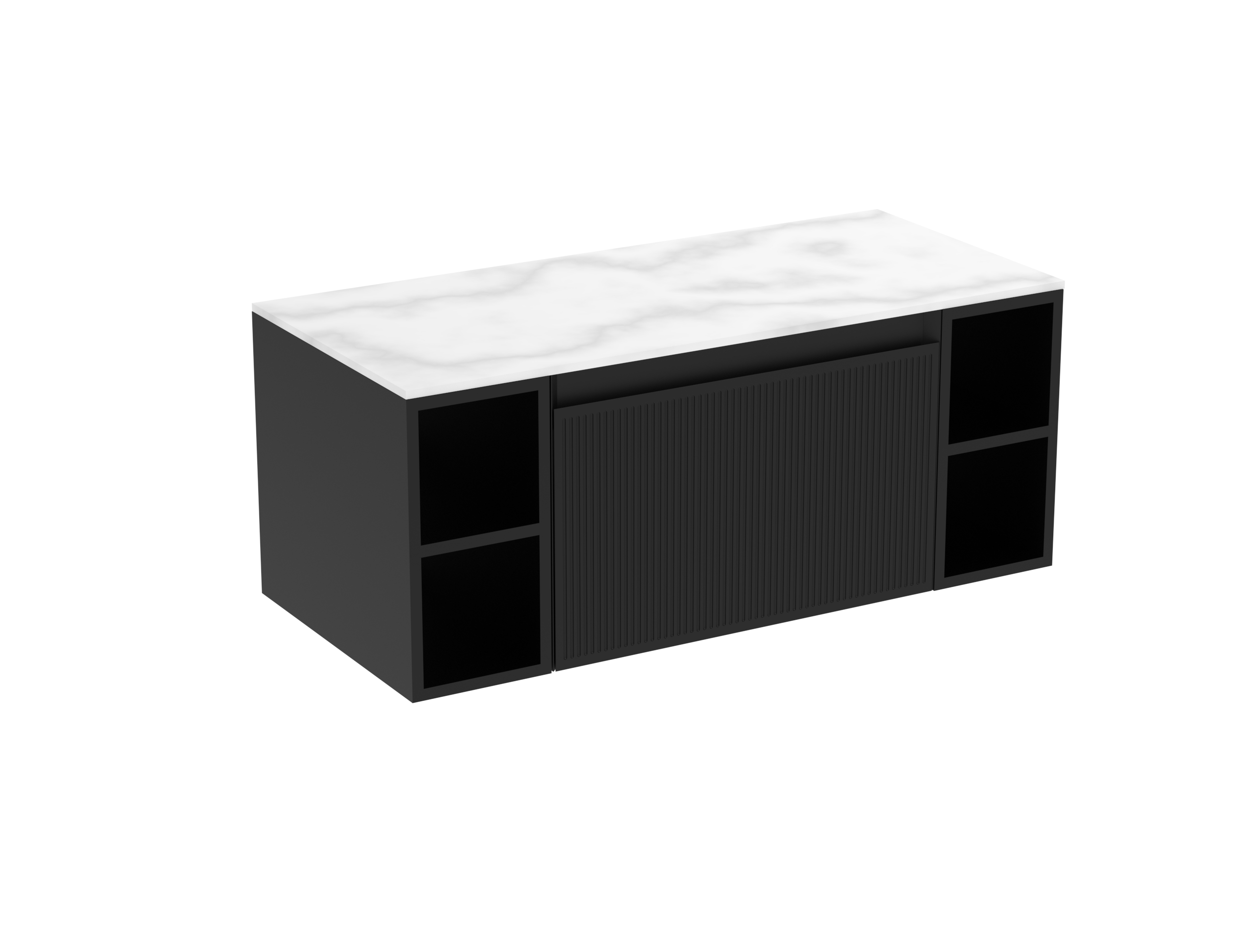 MONUMENT 100cm Kit  - 60cm 1 Drawer wall mounted unit & 2 x 20cm Spacers - Matte Black