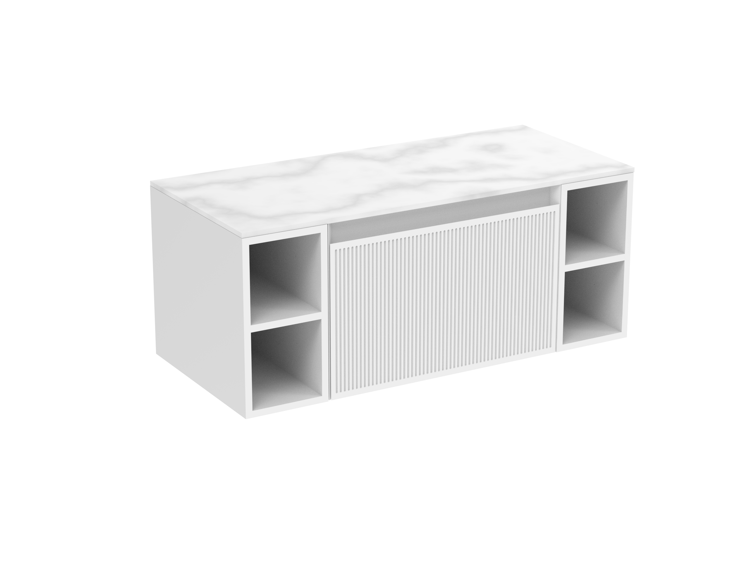 MONUMENT 100cm Kit  - 60cm 1 Drawer wall mounted unit & 2 x 20cm Spacers - Matte White