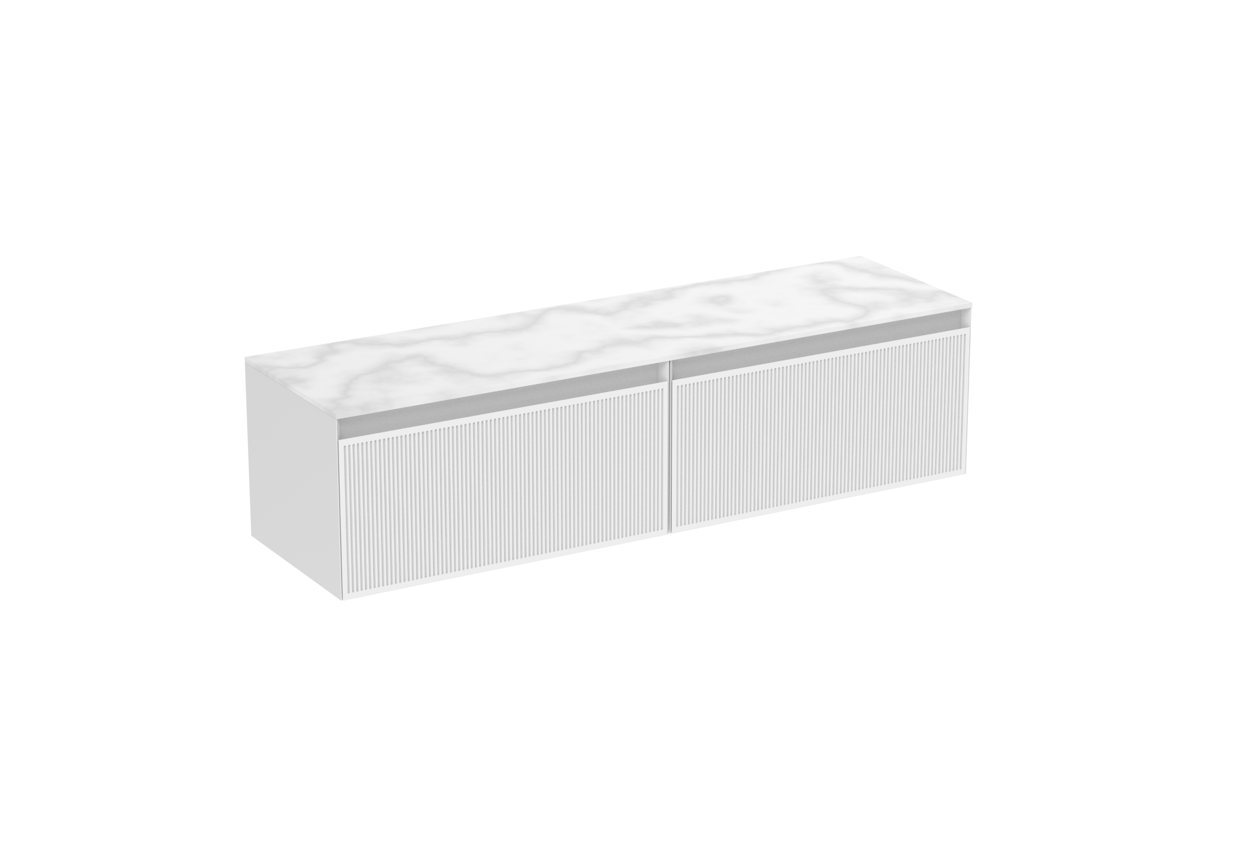 MONUMENT 160cm Kit - 2 x 80cm 1 Drawer Wall Mounted Unit - Matte White