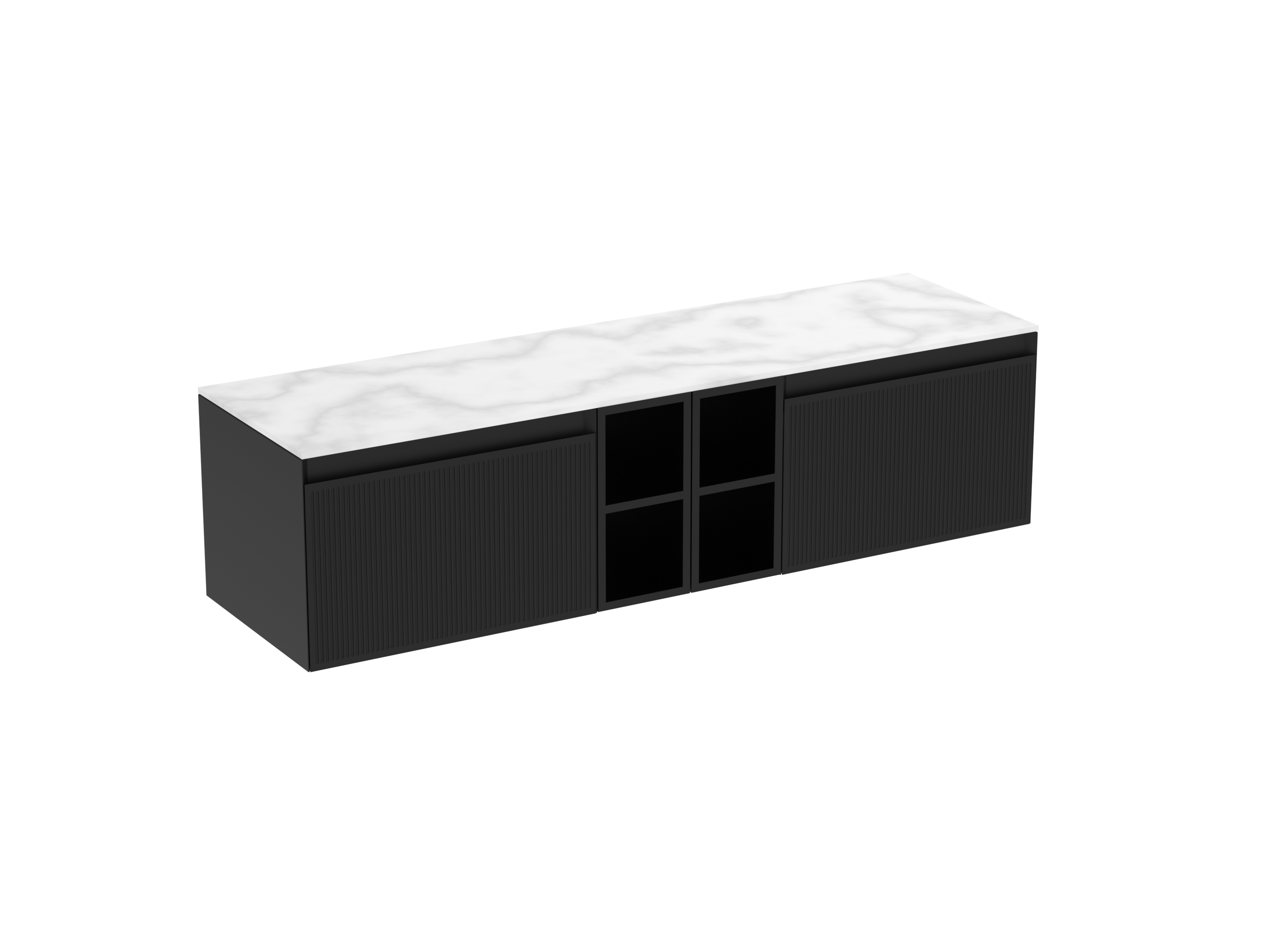 MONUMENT 160cm Kit  - 2 x 60cm 1 Drawer wall mounted unit & 2 x 20cm Spacers - Matte Black
