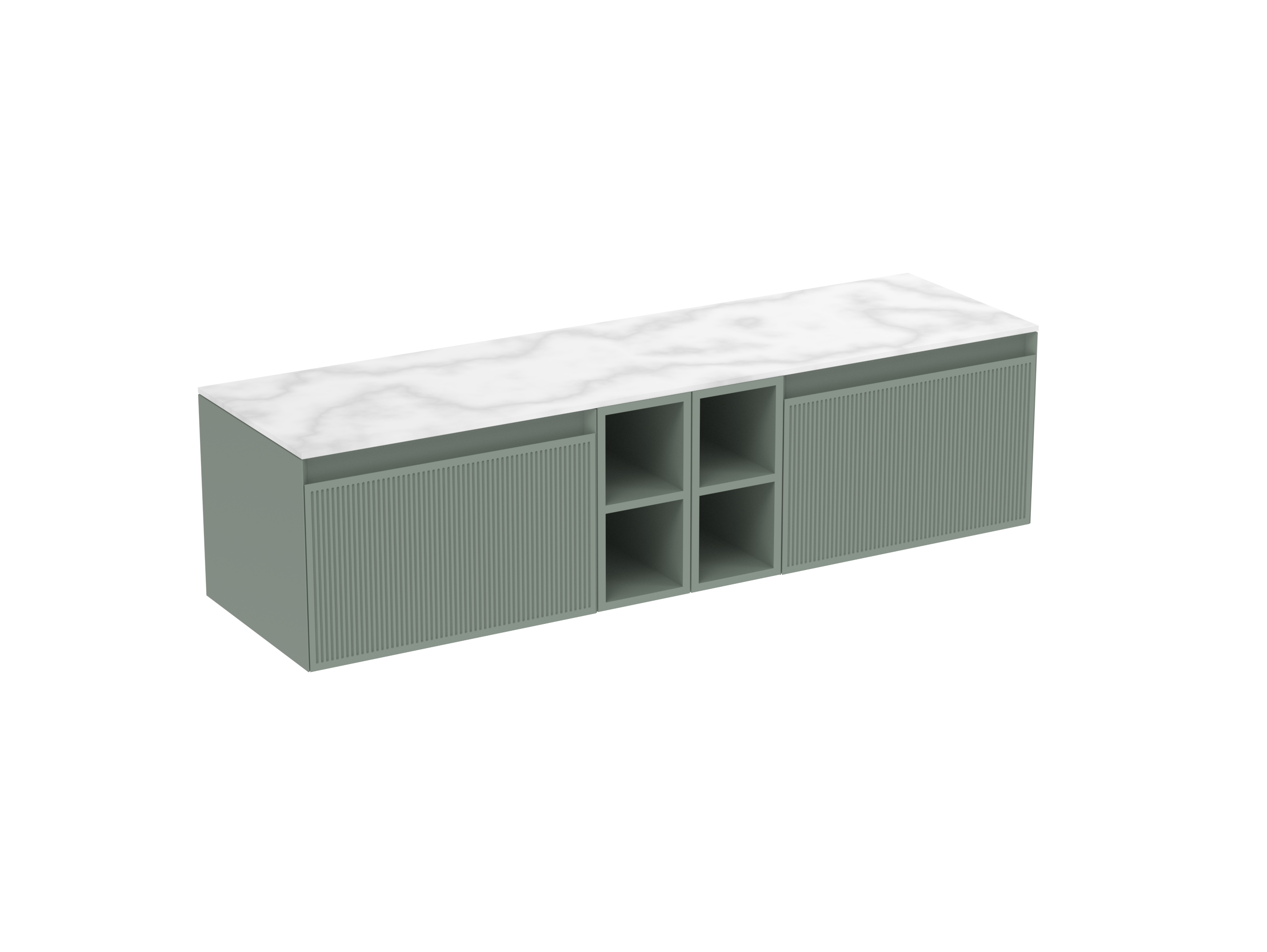 MONUMENT 160cm Kit  - 2 x 60cm 1 Drawer wall mounted unit & 2 x 20cm Spacers - Matte Sage