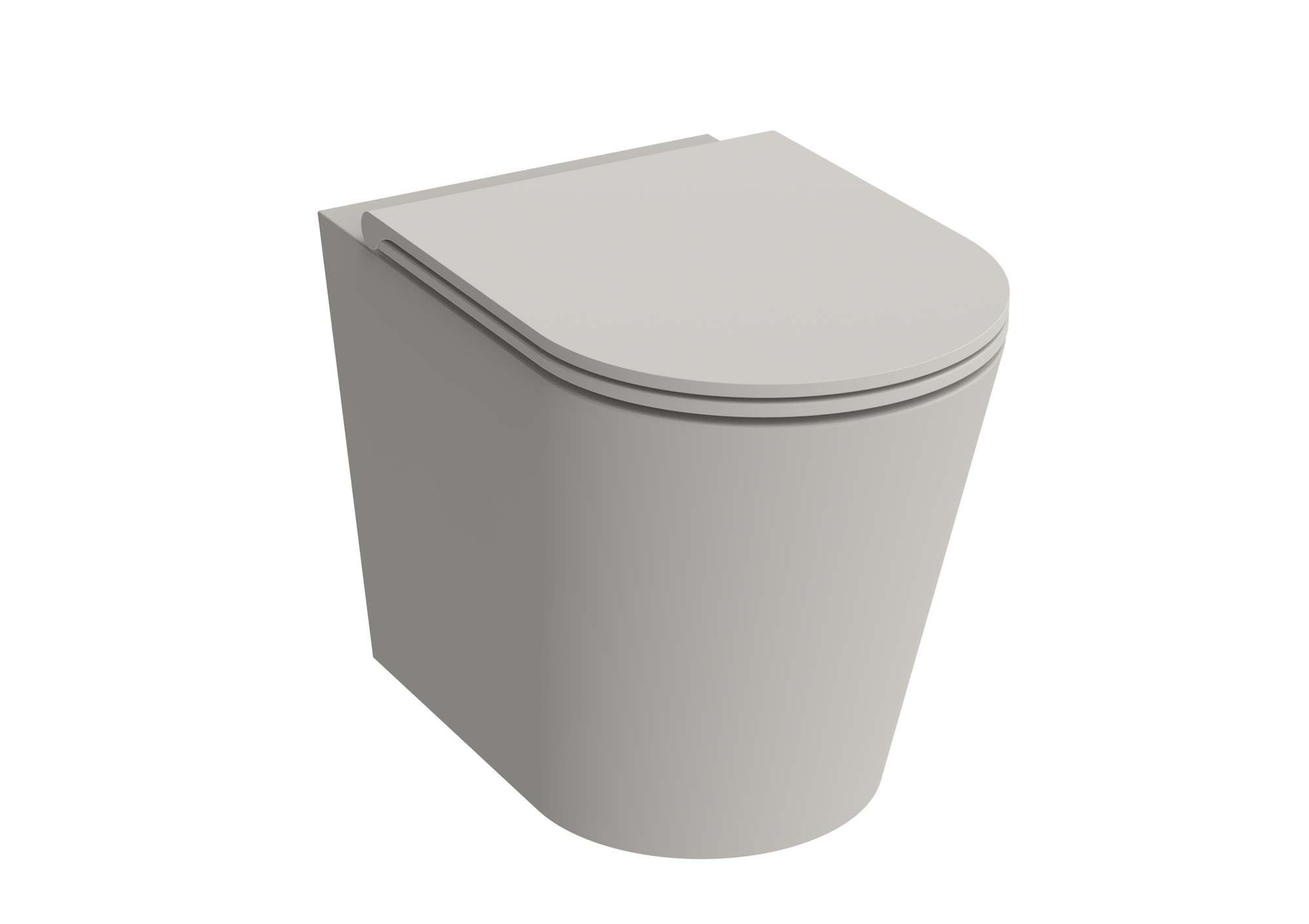 ICON round back to wall WC pan - rimless - Natural Stone