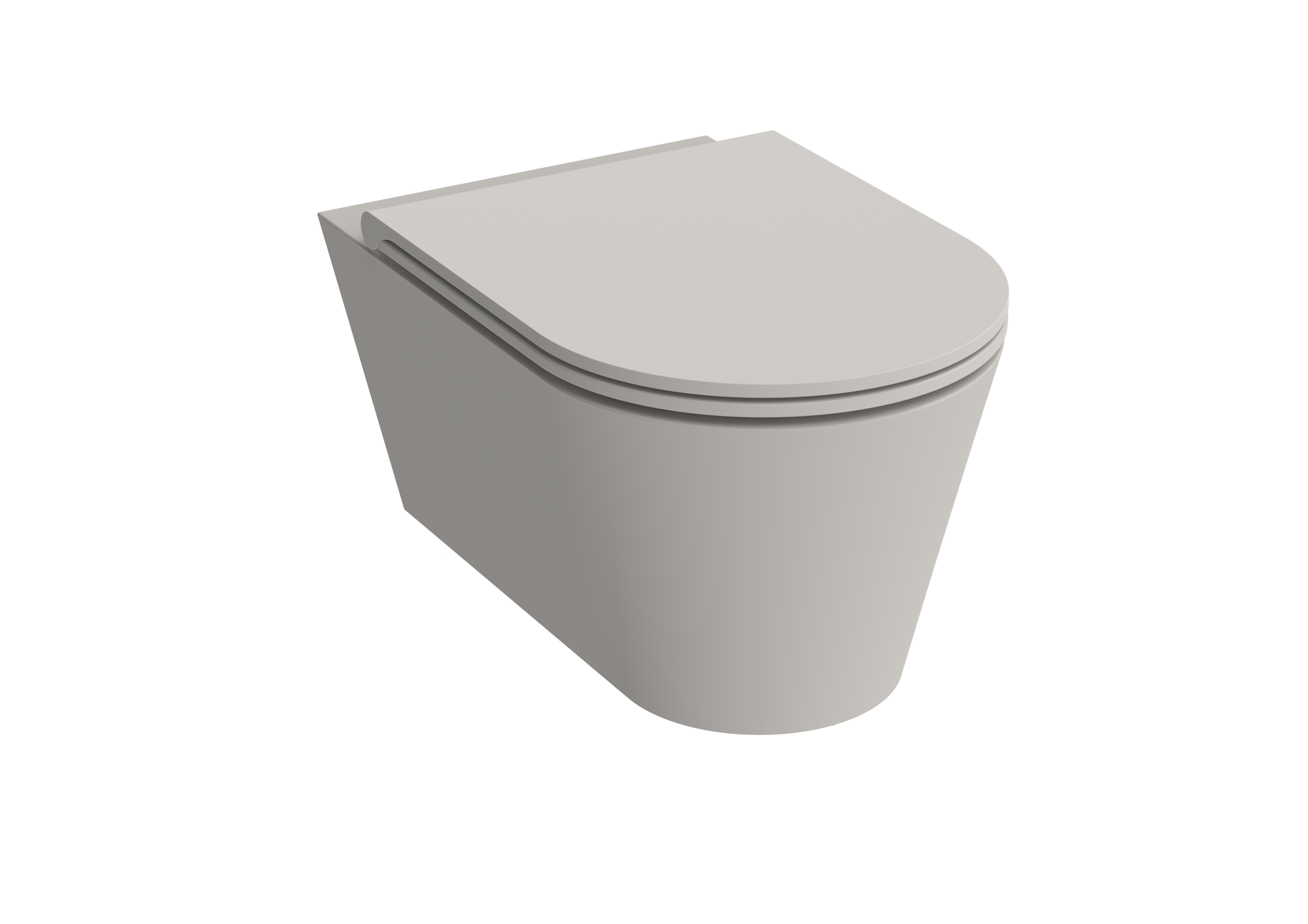 ICON round wall hung WC pan - rimless - Natural Stone