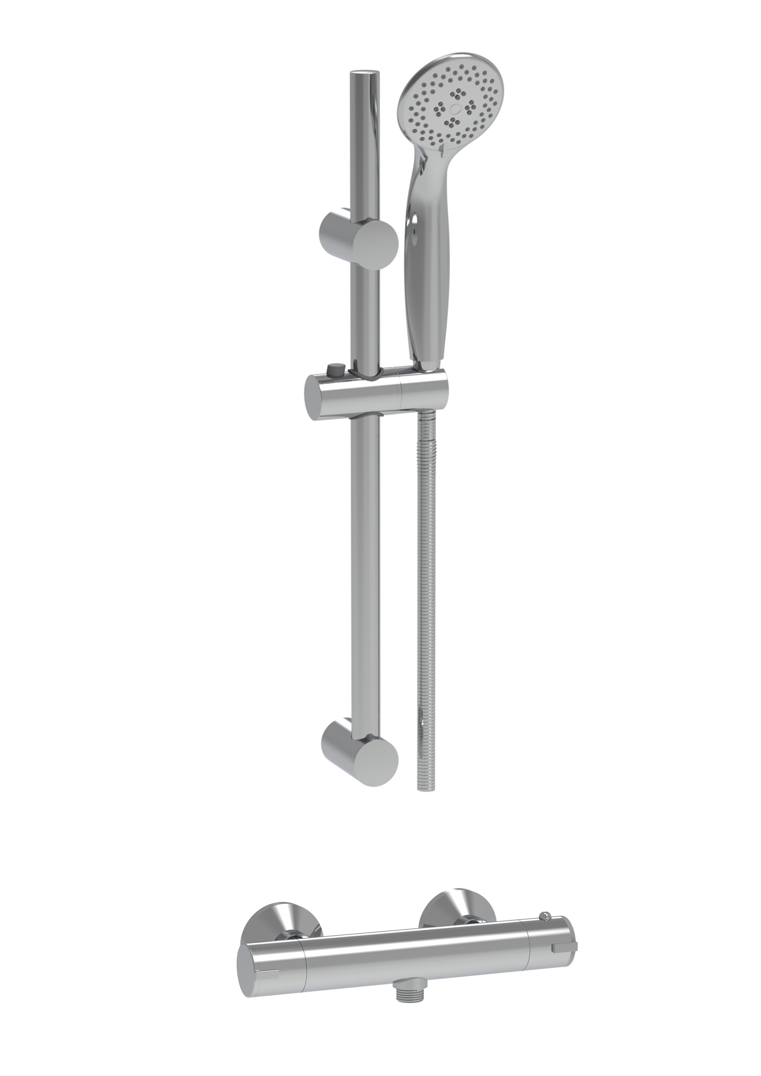 INTENT thermostatic shower mixer & slide rail kit Chrome