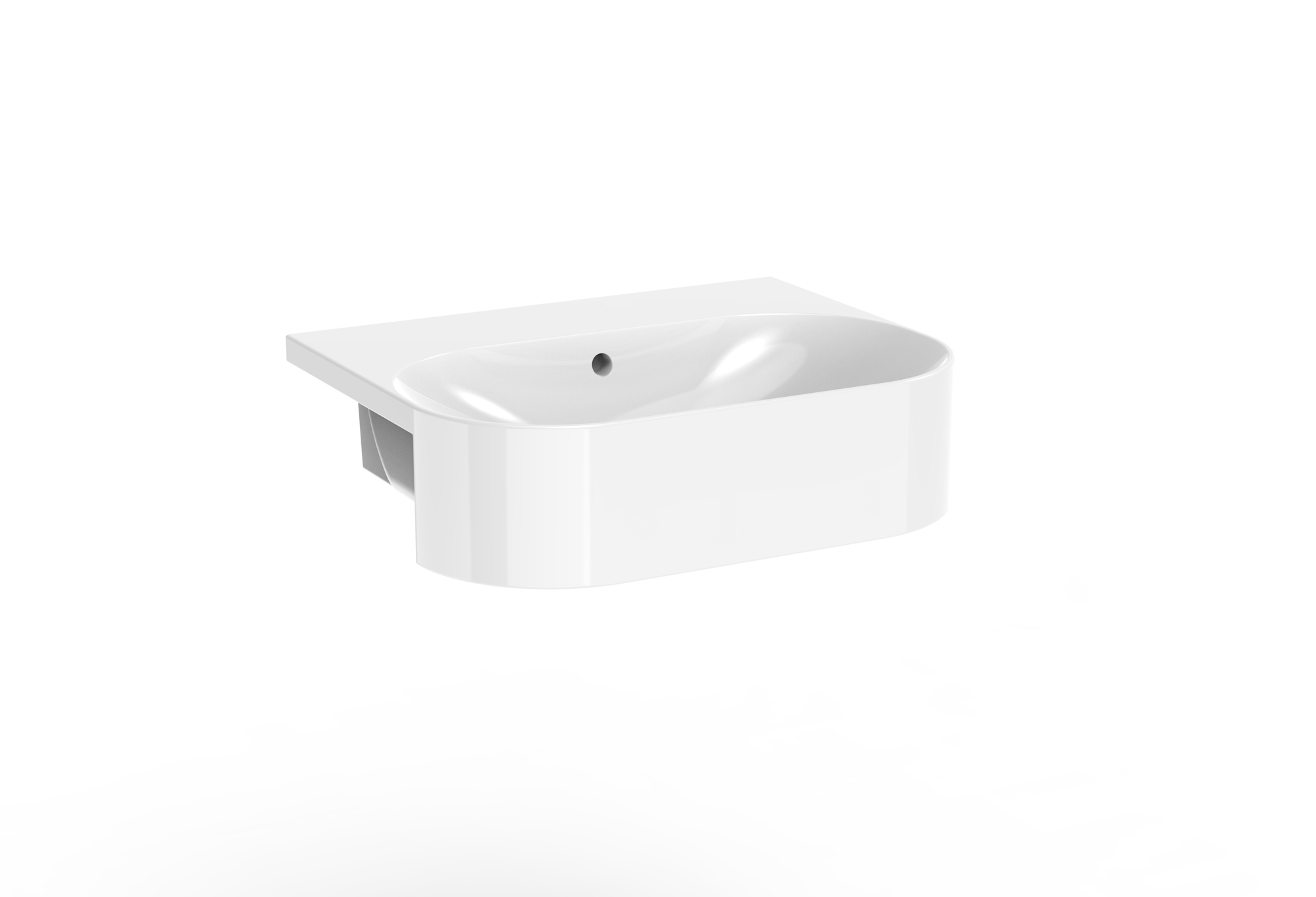 SIENNA 50x40cm round semi-recessed washbasin 0TH