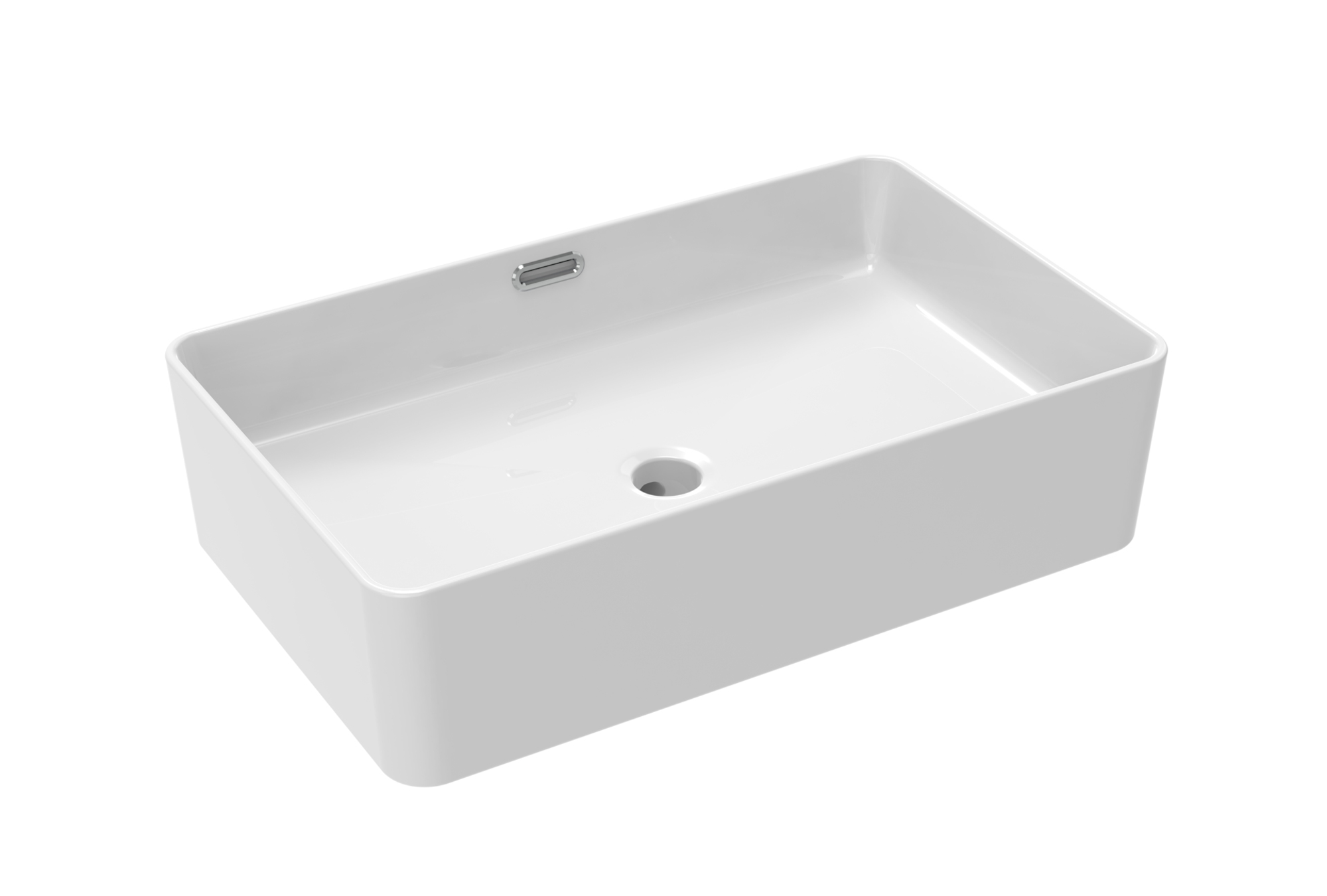 SIENNA 55x35cm rectangular countertop washbasin - with Overflow