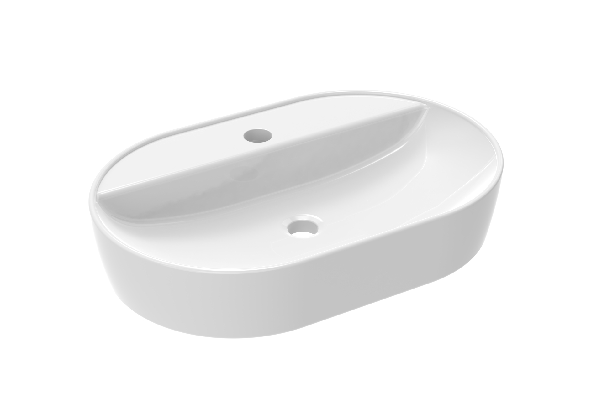 SIENNA 60x40cm lozenge countertop washbasin 1 tap hole