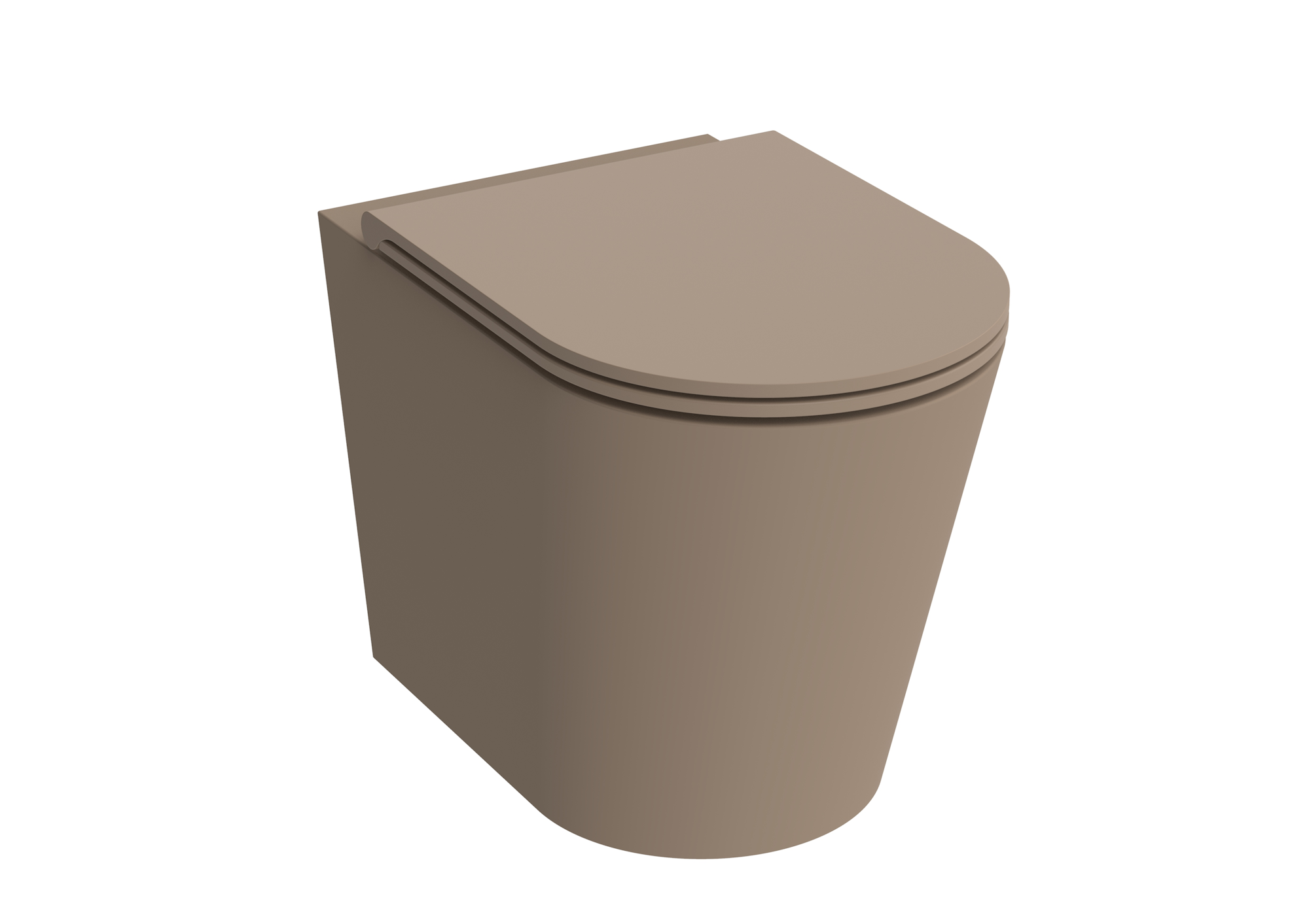 ICON round back to wall WC pan - rimless - Sandstone