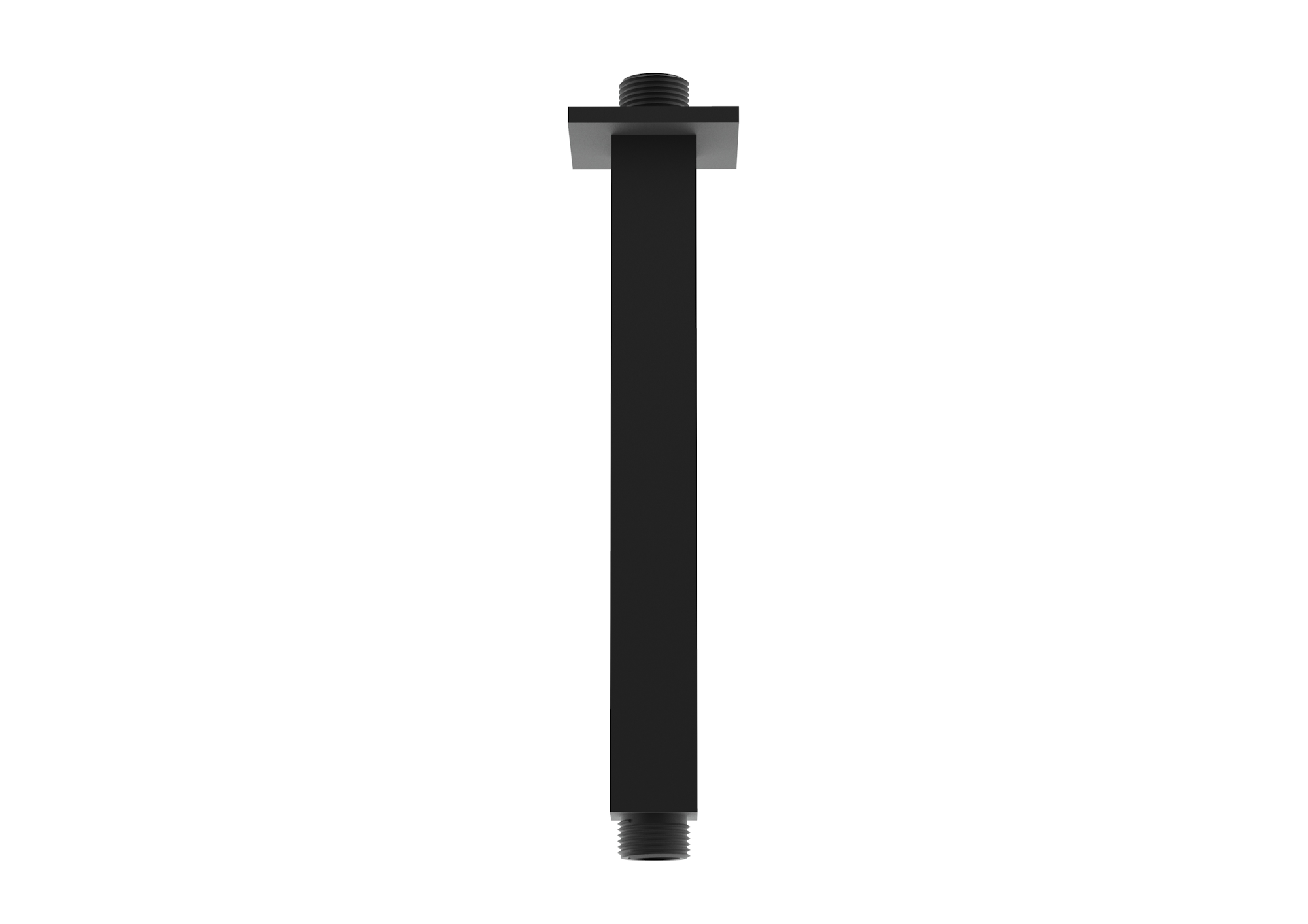 TOOGA 200mm square ceiling mounted shower arm - Matte Black