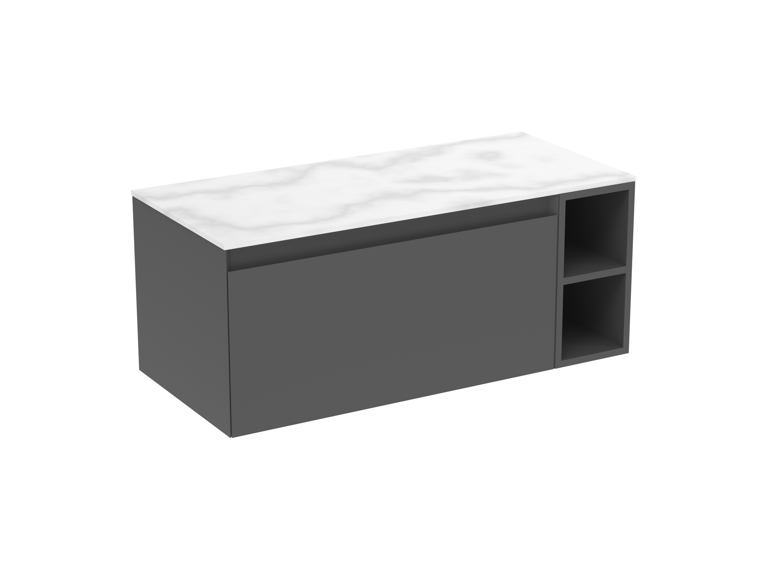 UNI 100cm Kit  - 80cm 1 Drawer wall mounted unit & 20cm Spacer - Matte Anthracite