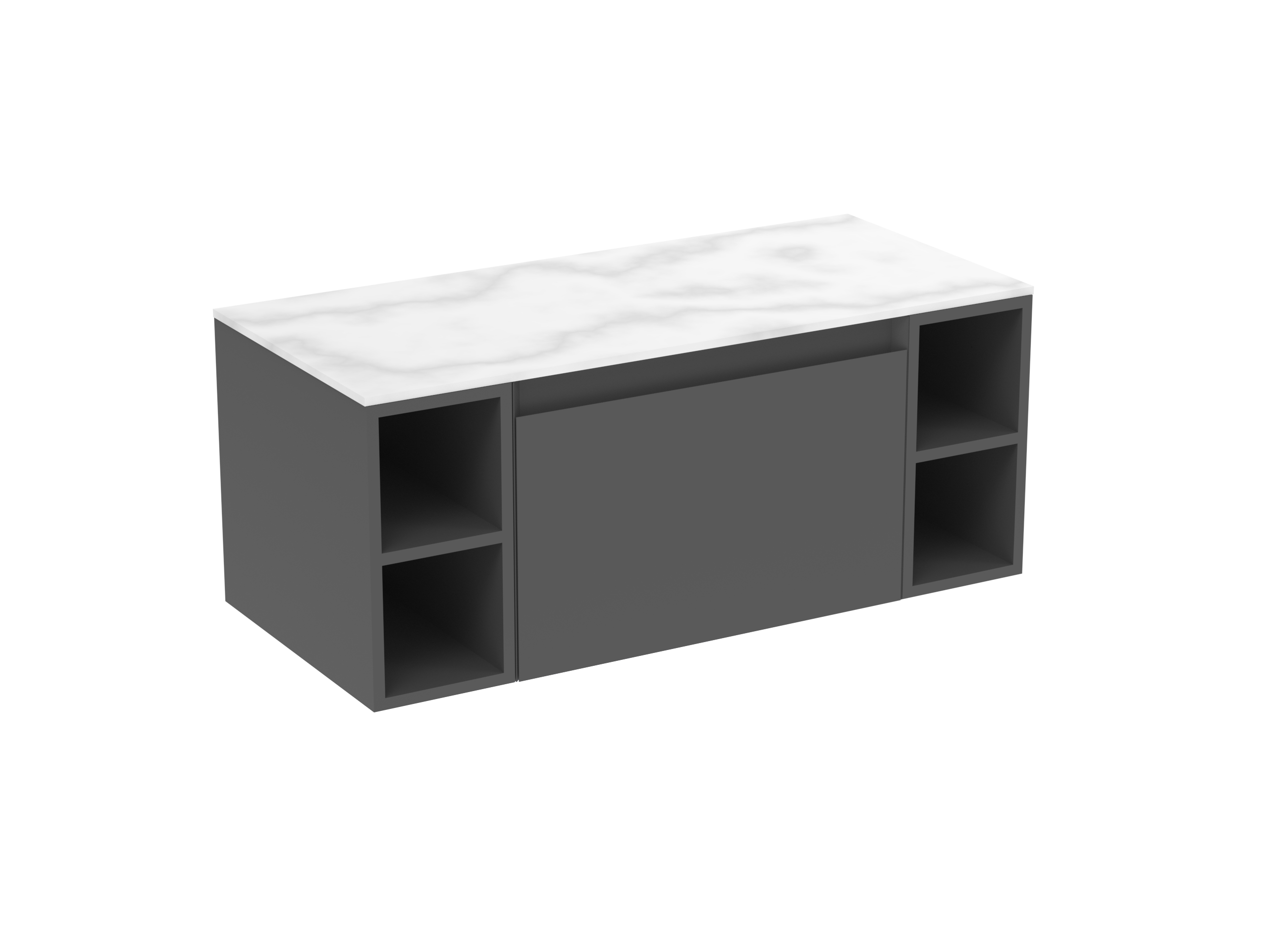 UNI 100cm Kit  - 60cm 1 Drawer wall mounted unit & 2 x 20cm Spacers - Matte Anthracite