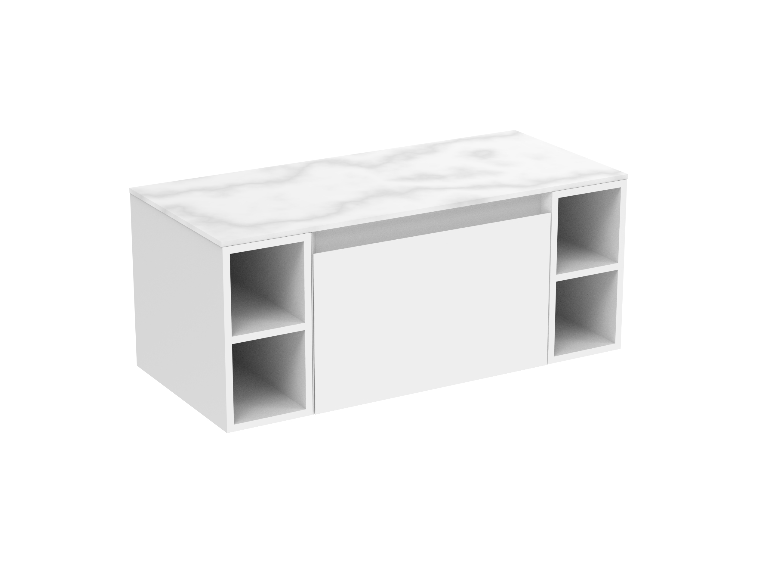 UNI 100cm Kit  - 60cm 1 Drawer wall mounted unit & 2 x 20cm Spacers - Matte White