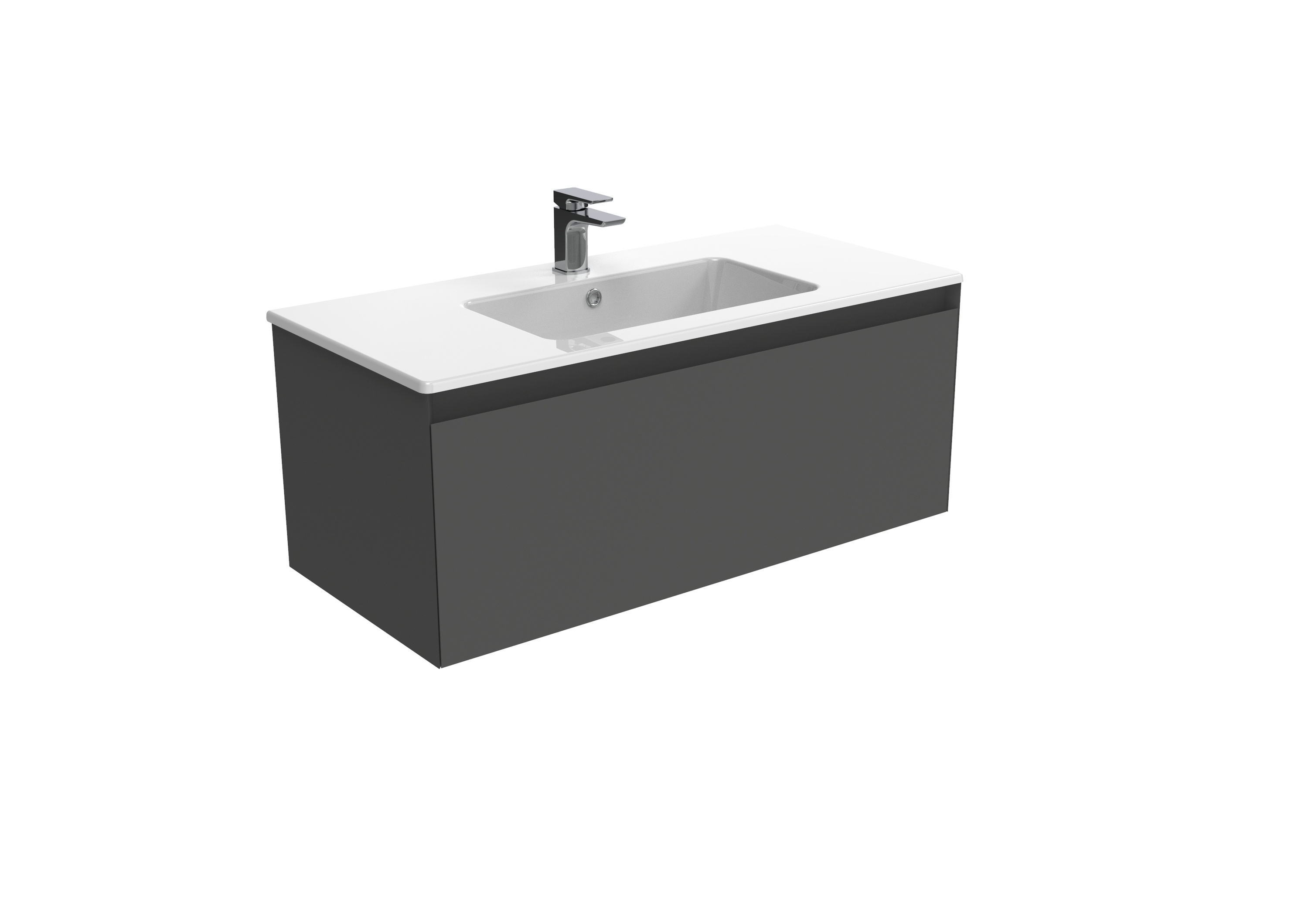 UNI 100cm 1 drawer wall mounted unit - Matte Anthracite