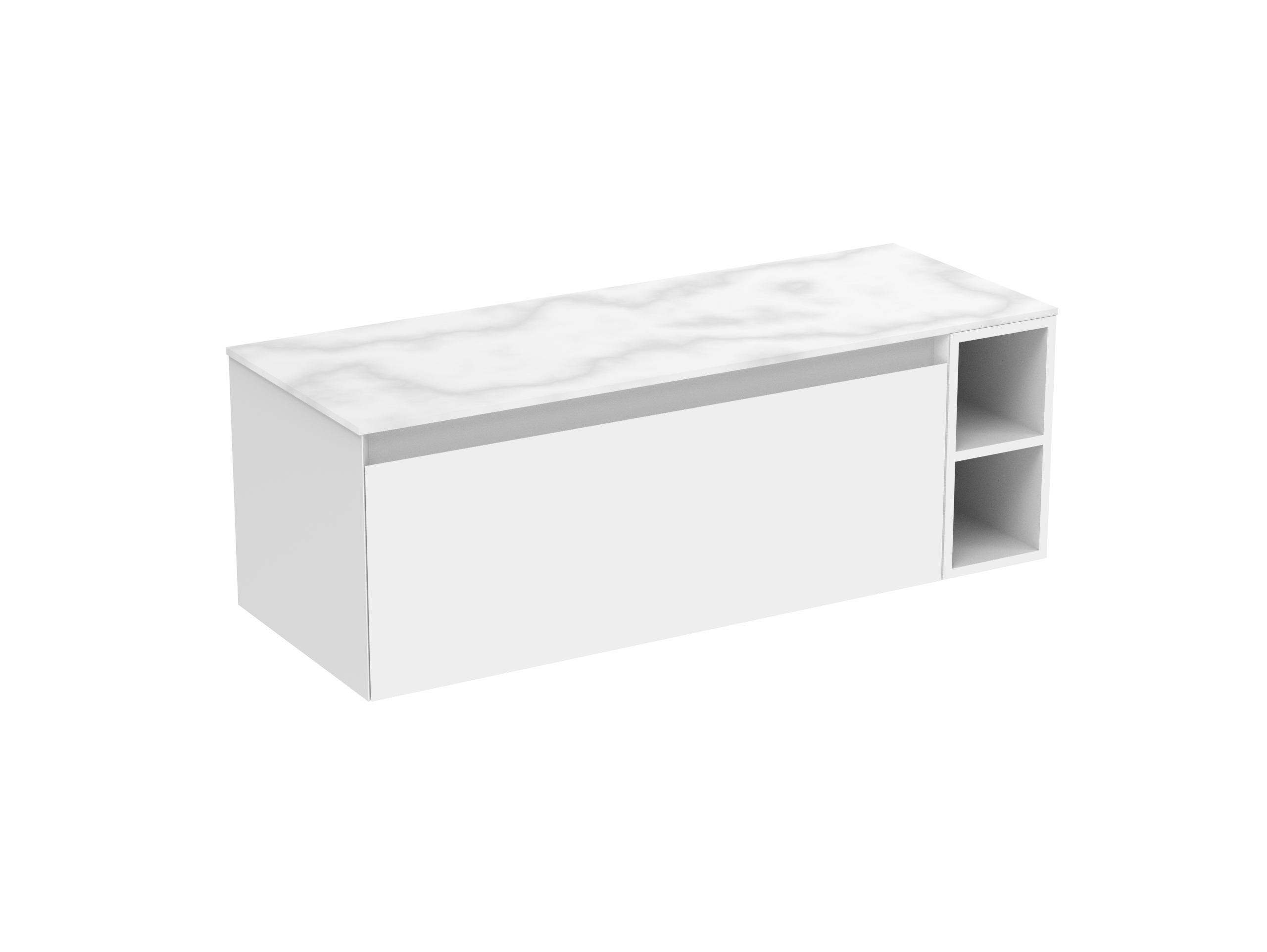 UNI 120cm Kit  - 100cm 1 Drawer wall mounted unit & 20cm Spacer - Matte White