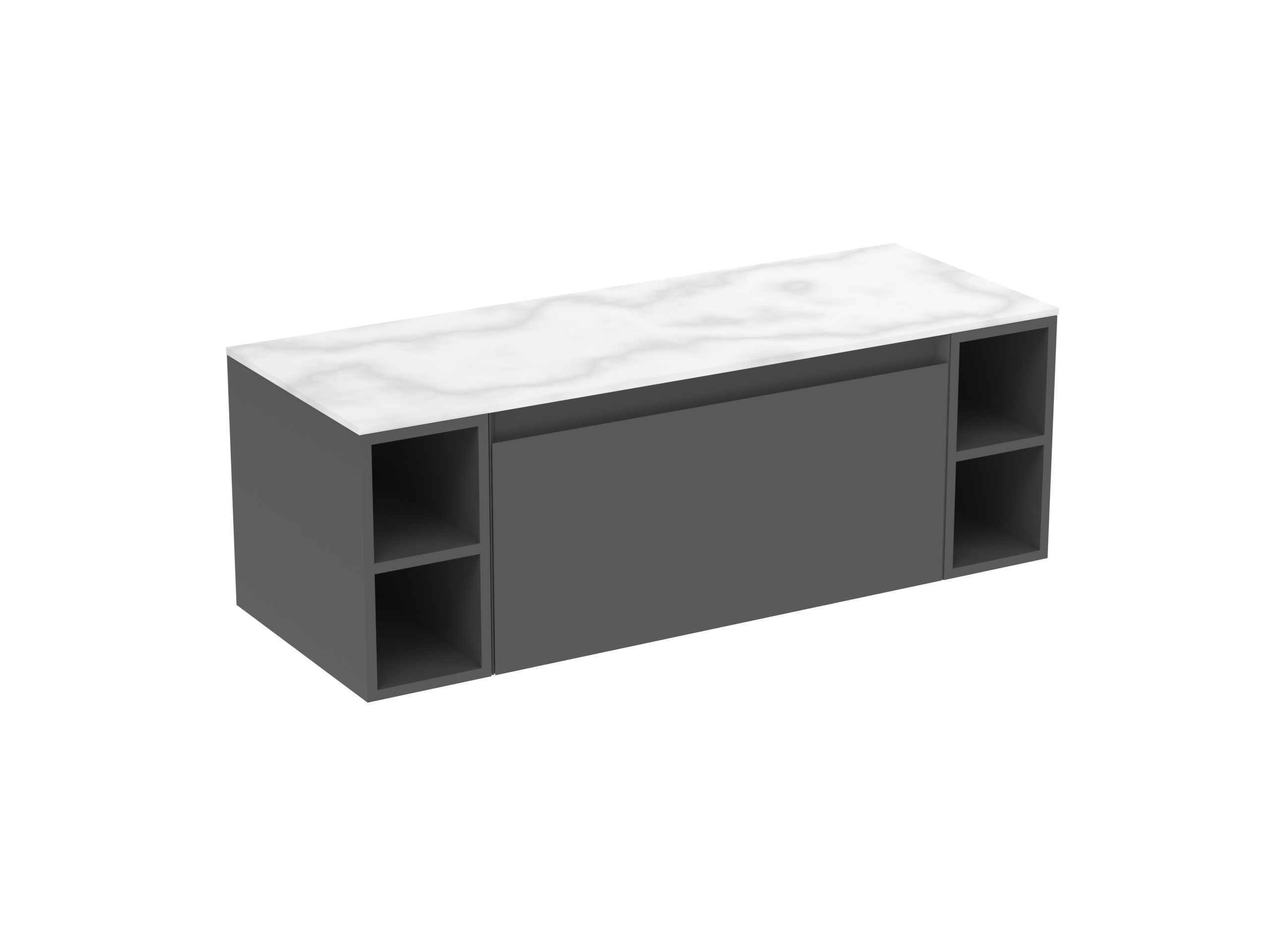 UNI 120cm Kit  - 80cm 1 Drawer wall mounted unit & 2 x 20cm Spacers - Matte Anthracite