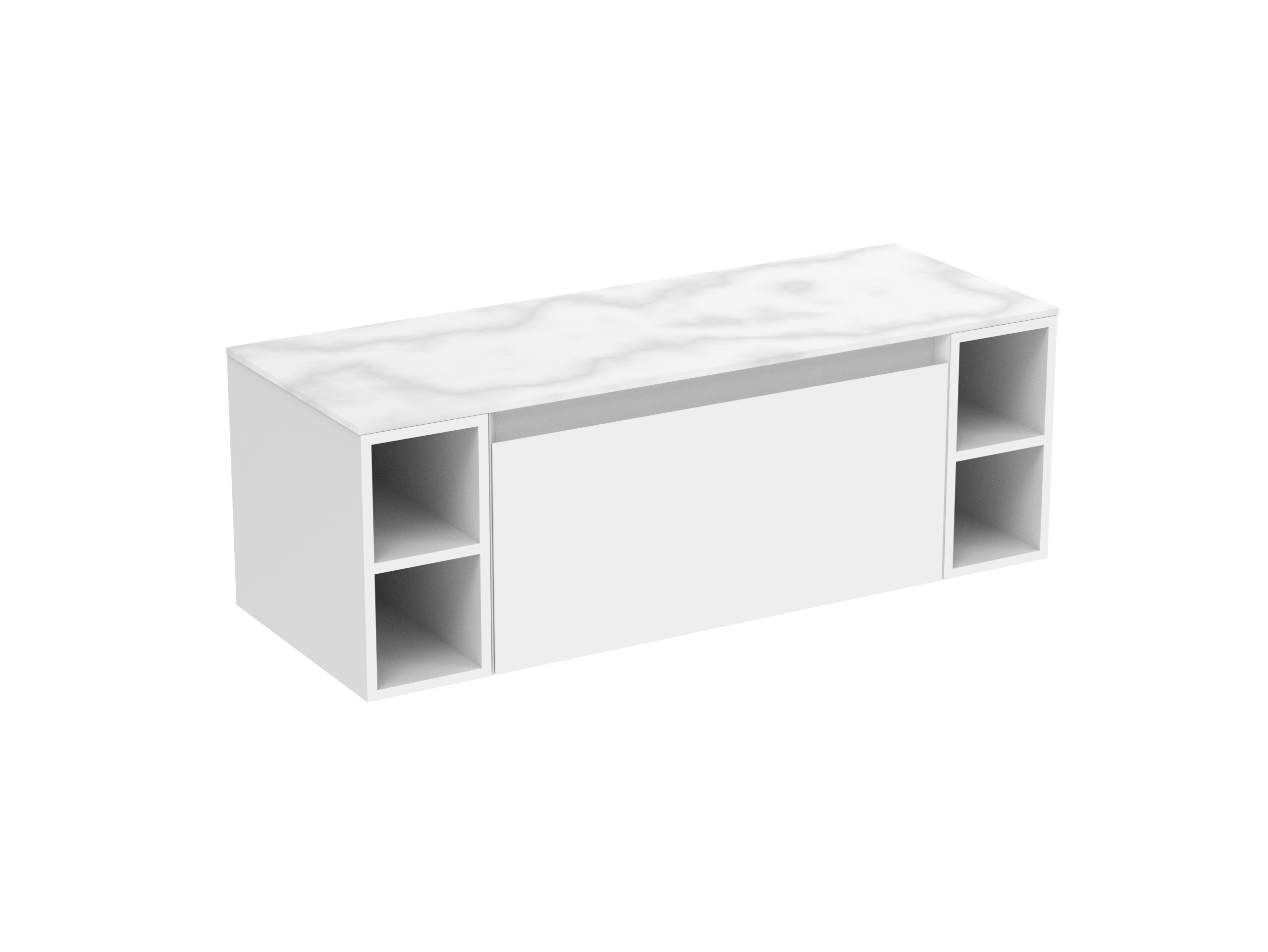 UNI 120cm Kit  - 80cm 1 Drawer wall mounted unit & 2 x 20cm Spacers - Matte White