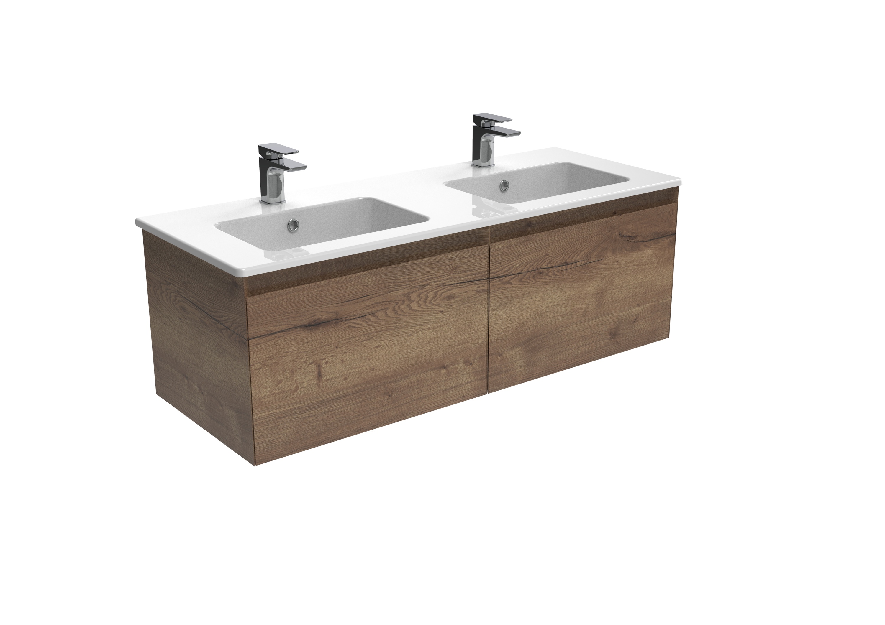 UNI 120cm 2 drawer wall mounted unit - English Oak