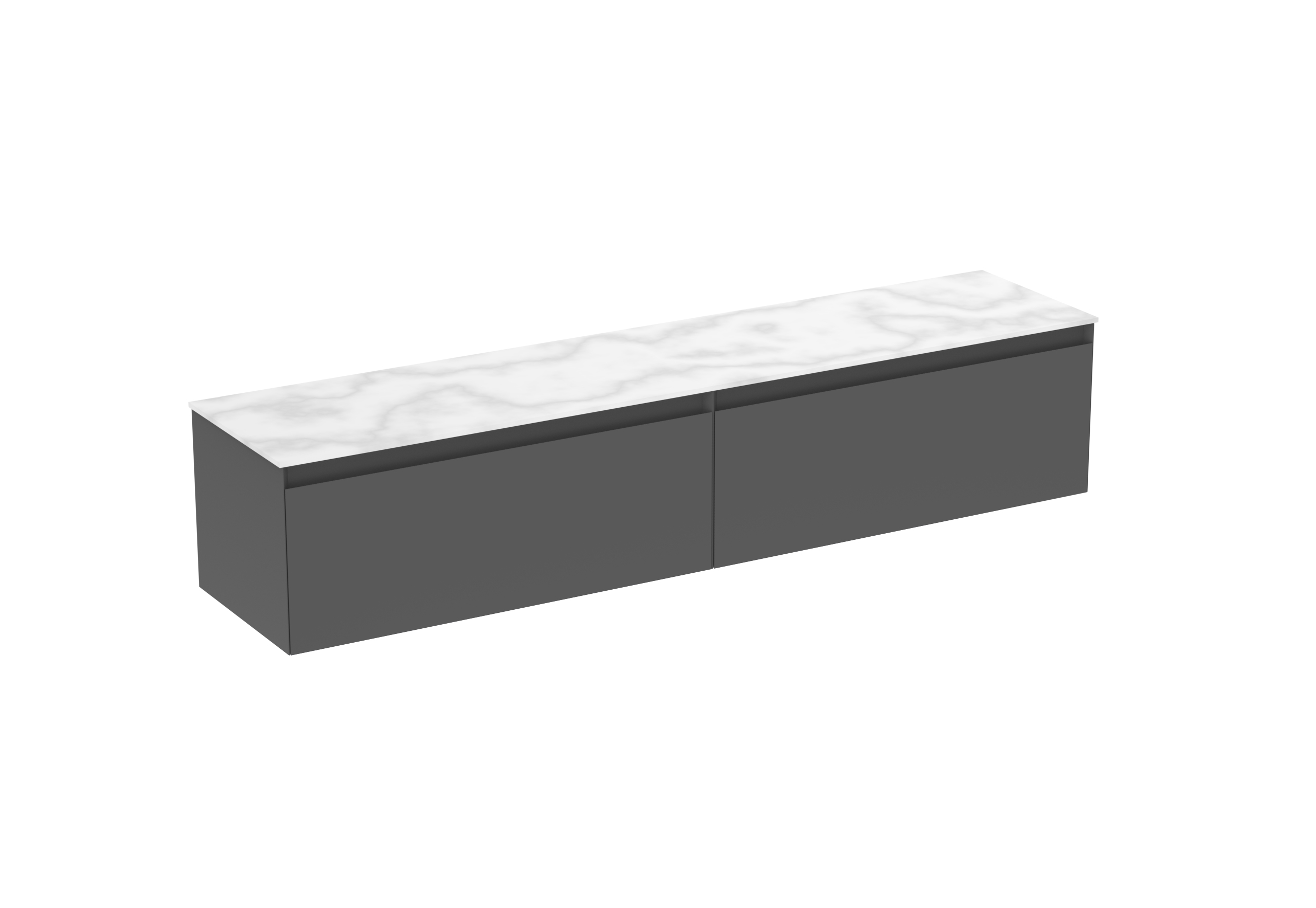 UNI 200cm Kit - 2 x 100cm 1 Drawer Wall Mounted Unit - Matte Anthracite