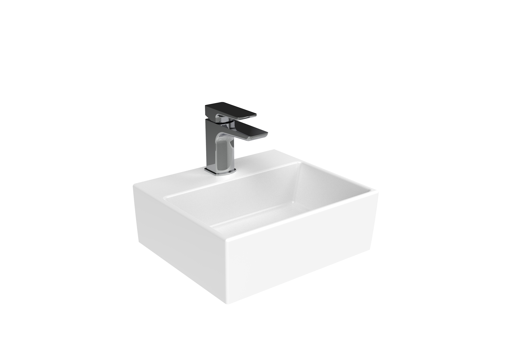 MATTEO 34x30cm washbasin 1TH - Gloss White
