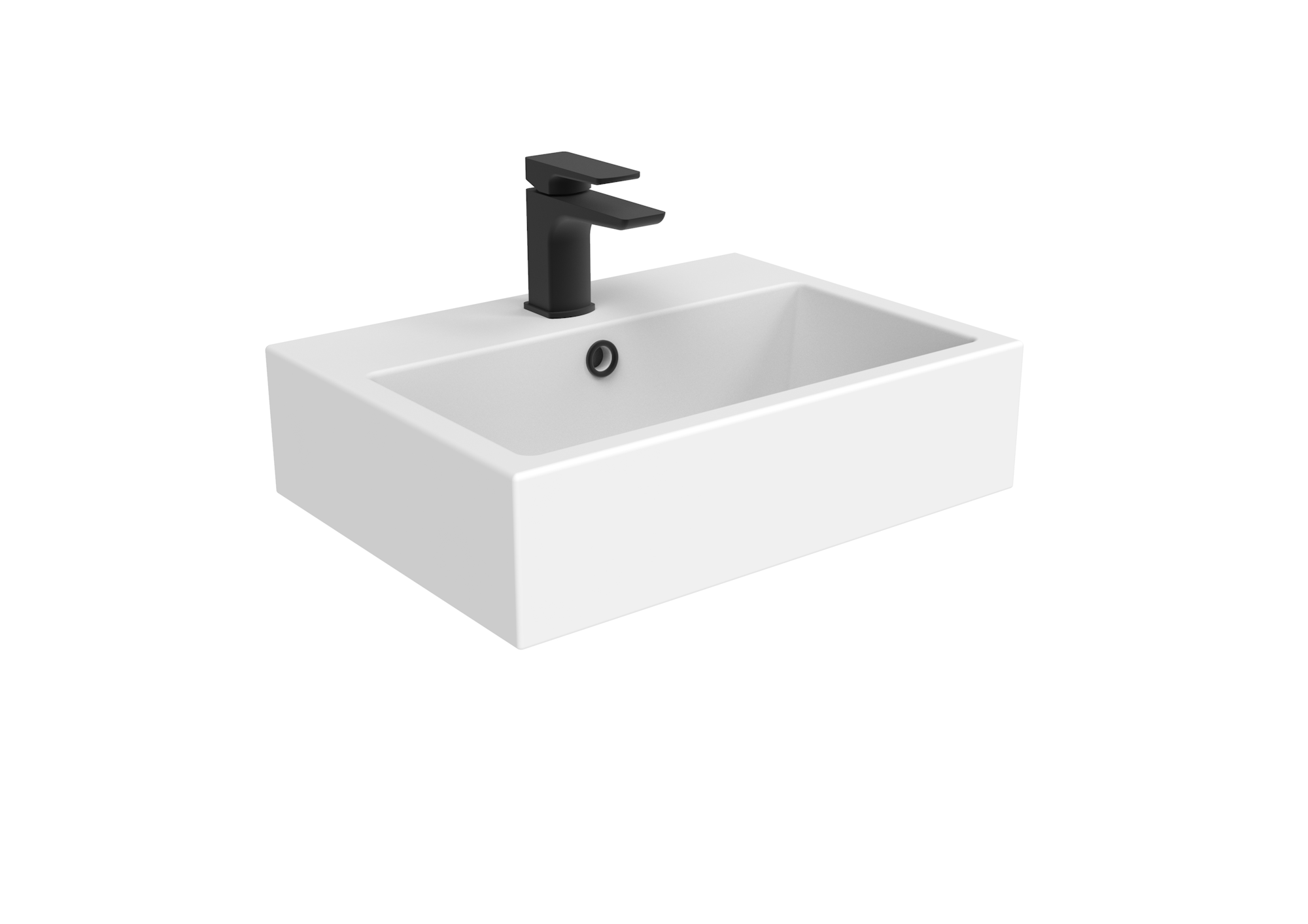 MATTEO 50x37cm washbasin 1TH - Matte White