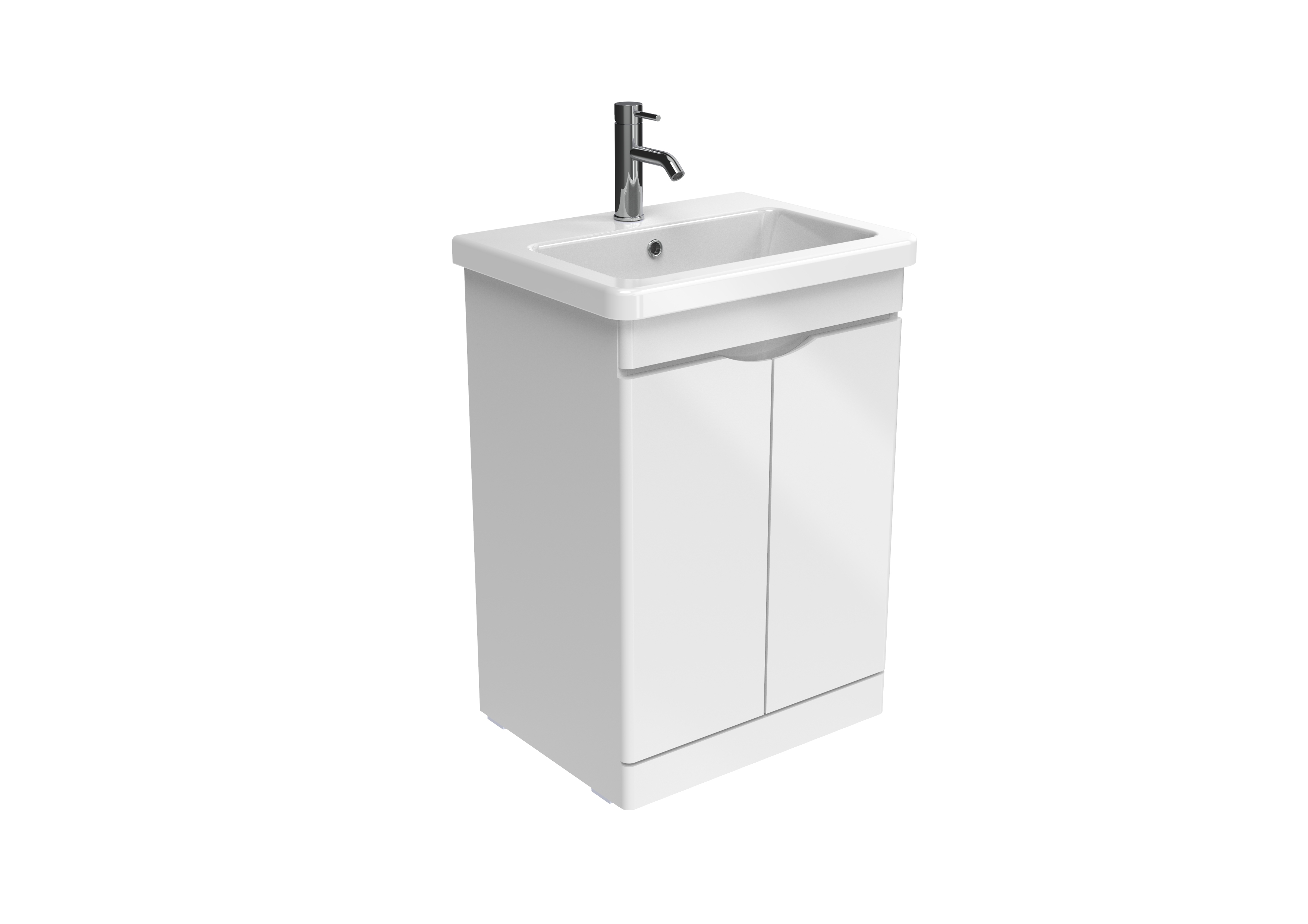 INDIGO 60cm 2 door floor standing unit - Gloss White