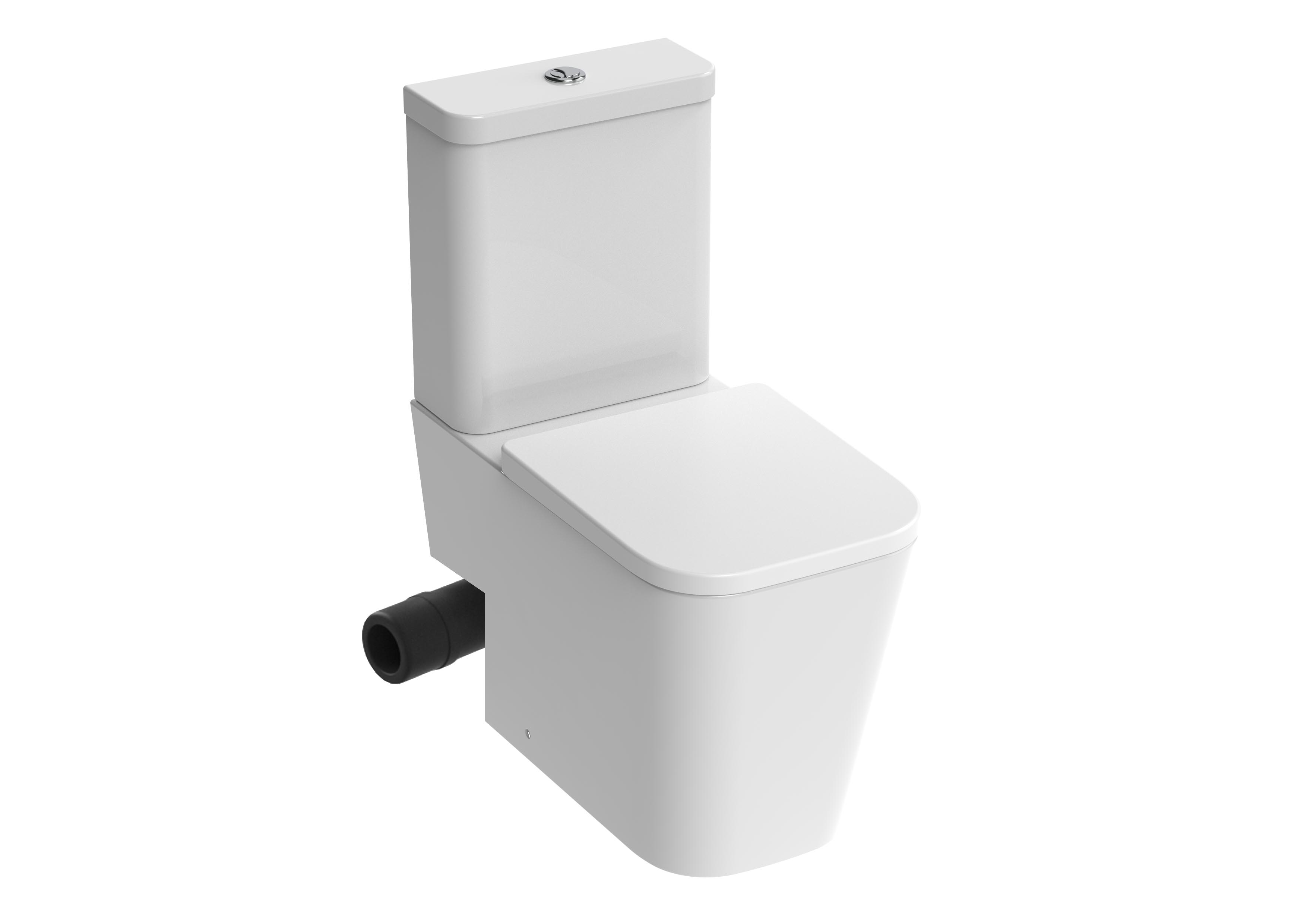 MATTEO close coupled left hand soil exit WC pan - rimless