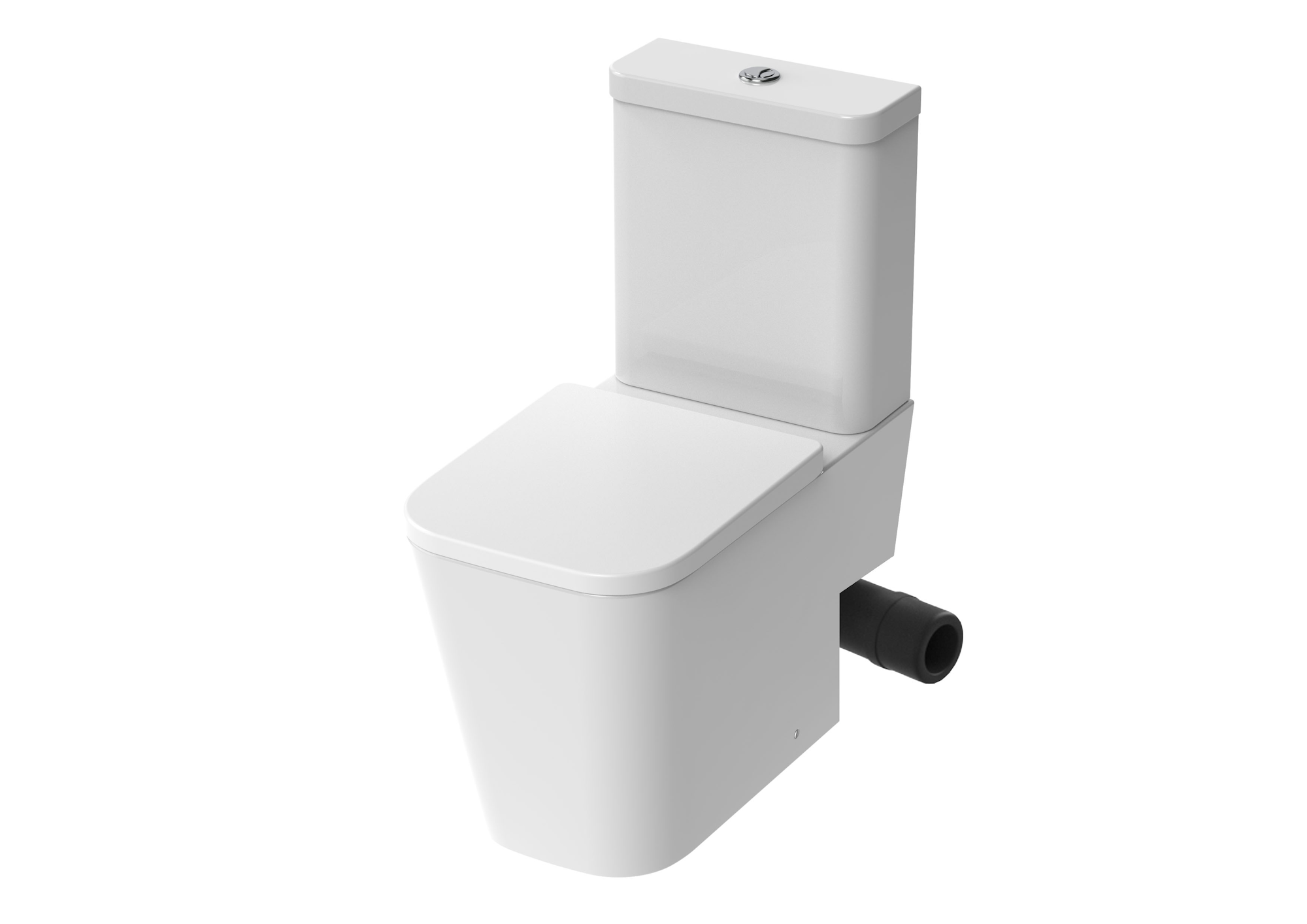 MATTEO close coupled right hand soil exit WC pan - rimless