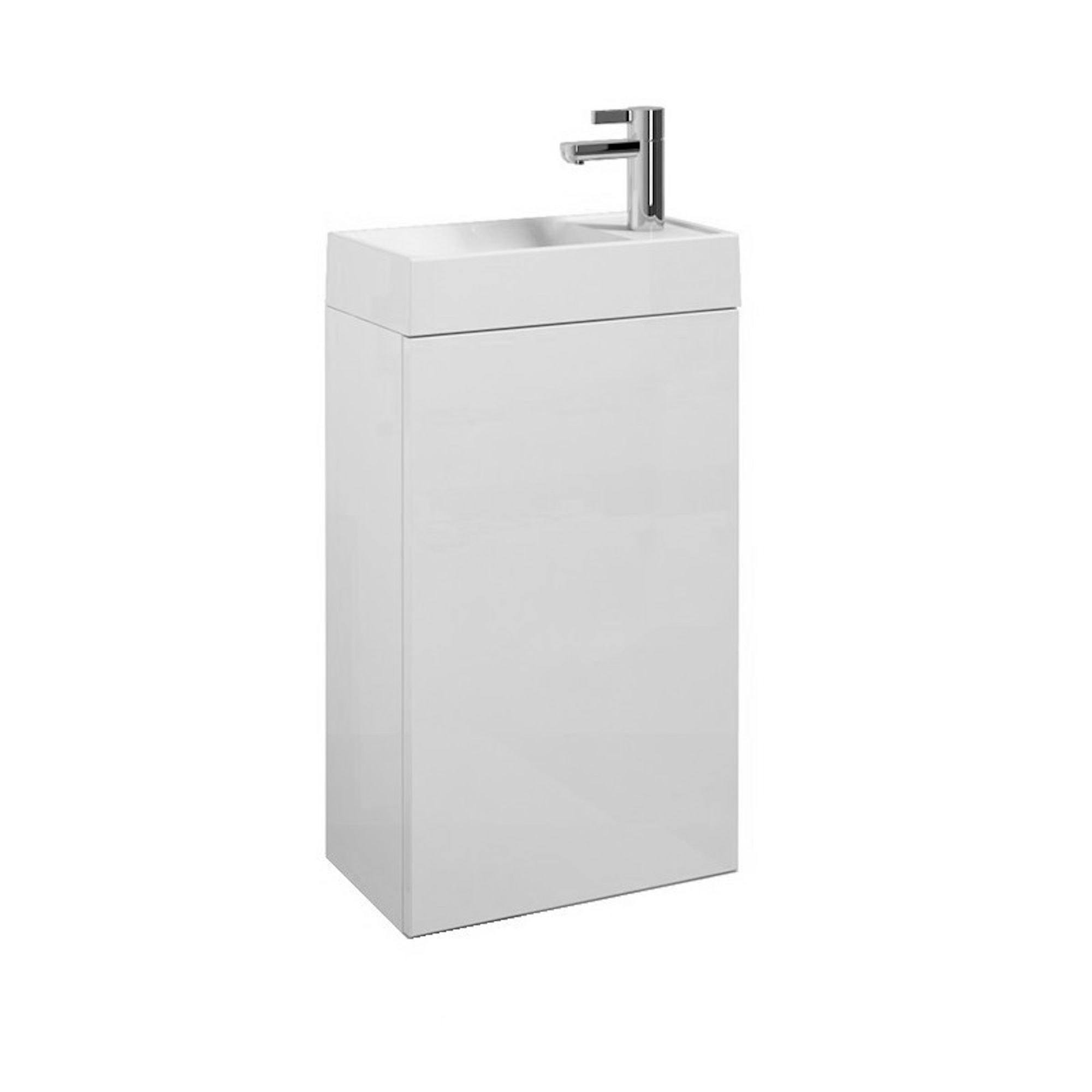 QUADRO 40x22cm washbasin 1TH & 1 door wall mounted unit - Gloss White
